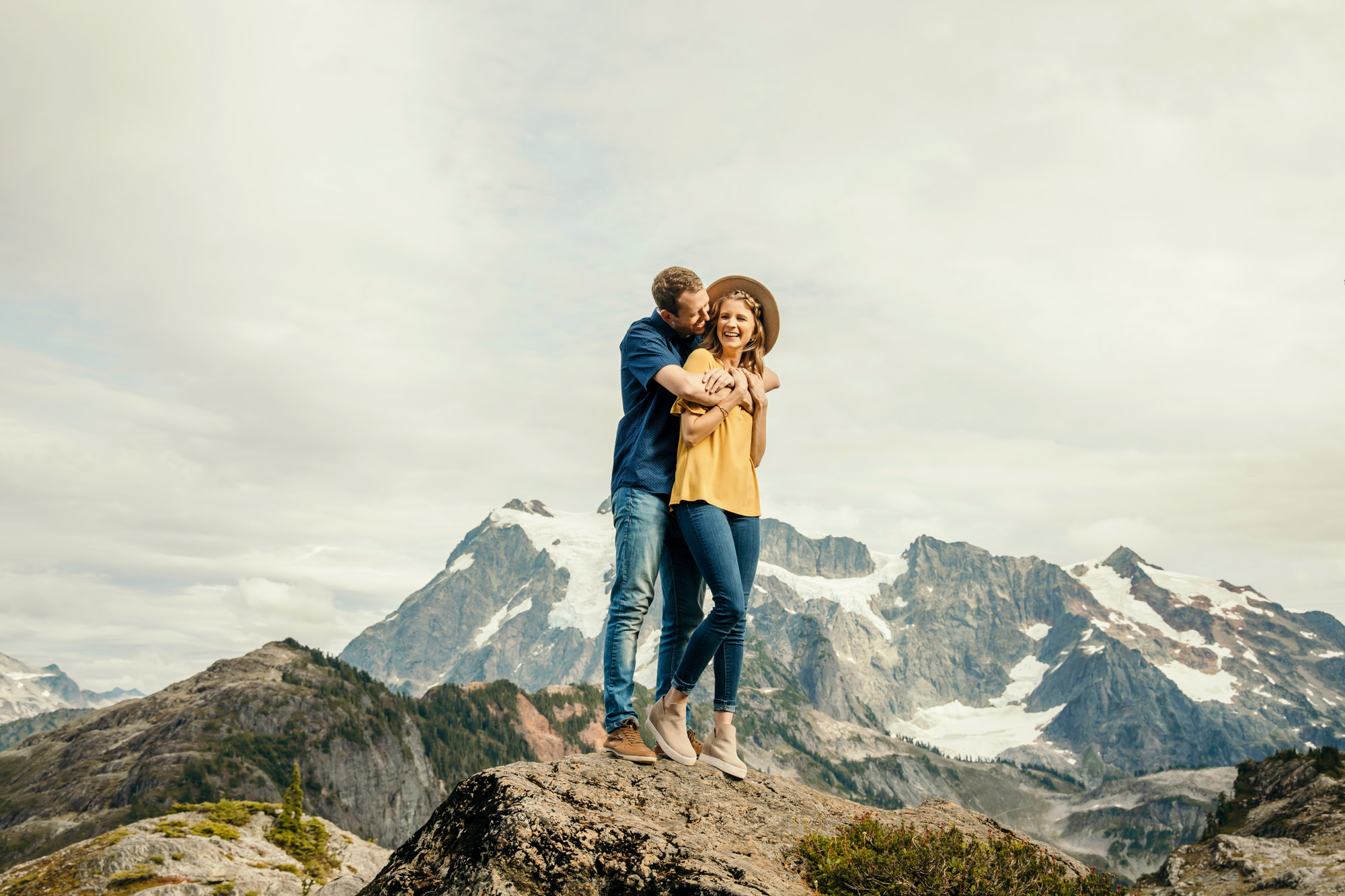 Adventure engagement session in the mountains by Seattle wedding photographer James Thomas Long Photography