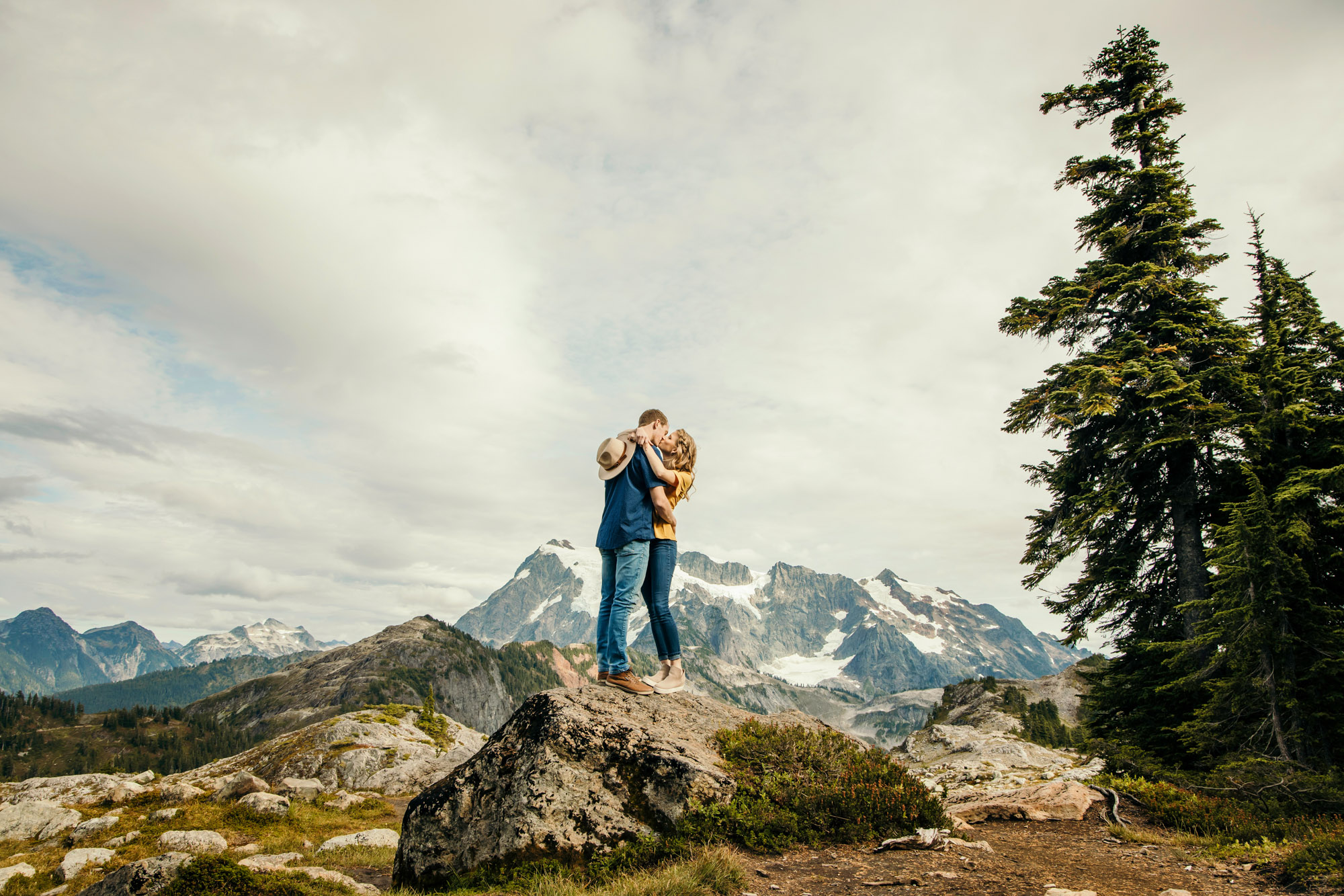 Adventure engagement session in the mountains by Seattle wedding photographer James Thomas Long Photography