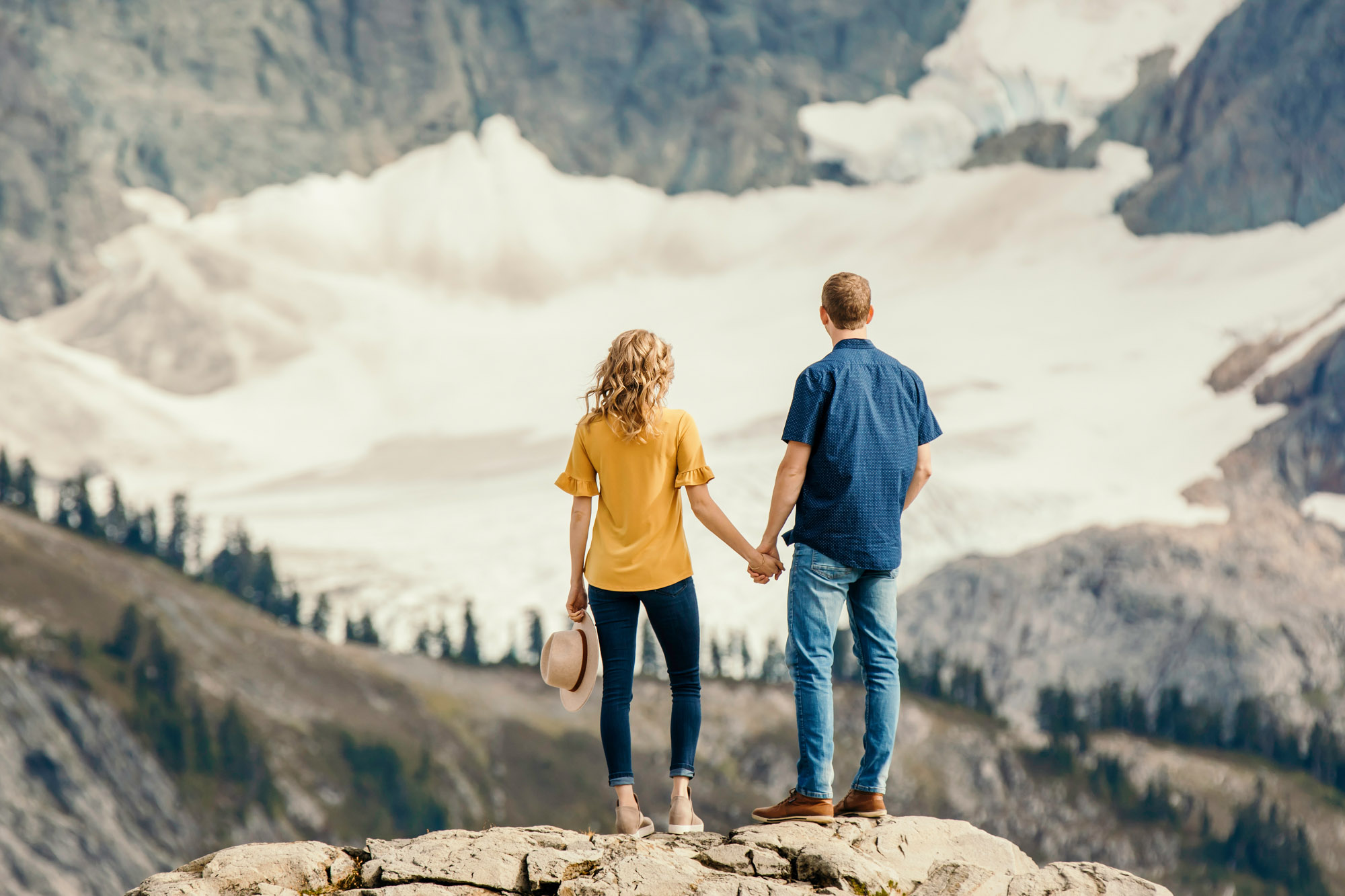 Adventure engagement session in the mountains by Seattle wedding photographer James Thomas Long Photography