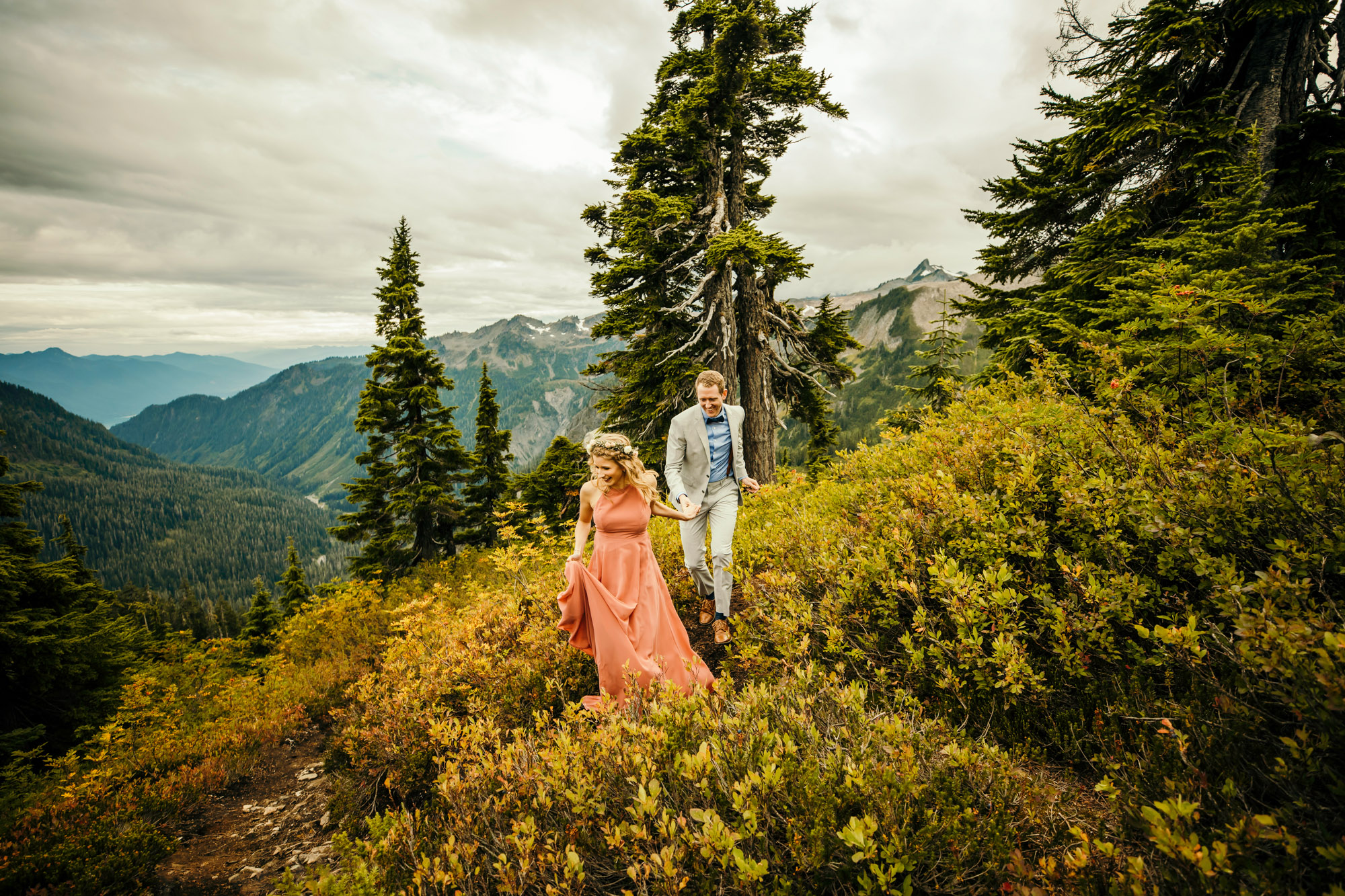 Adventure engagement session in the mountains by Seattle wedding photographer James Thomas Long Photography