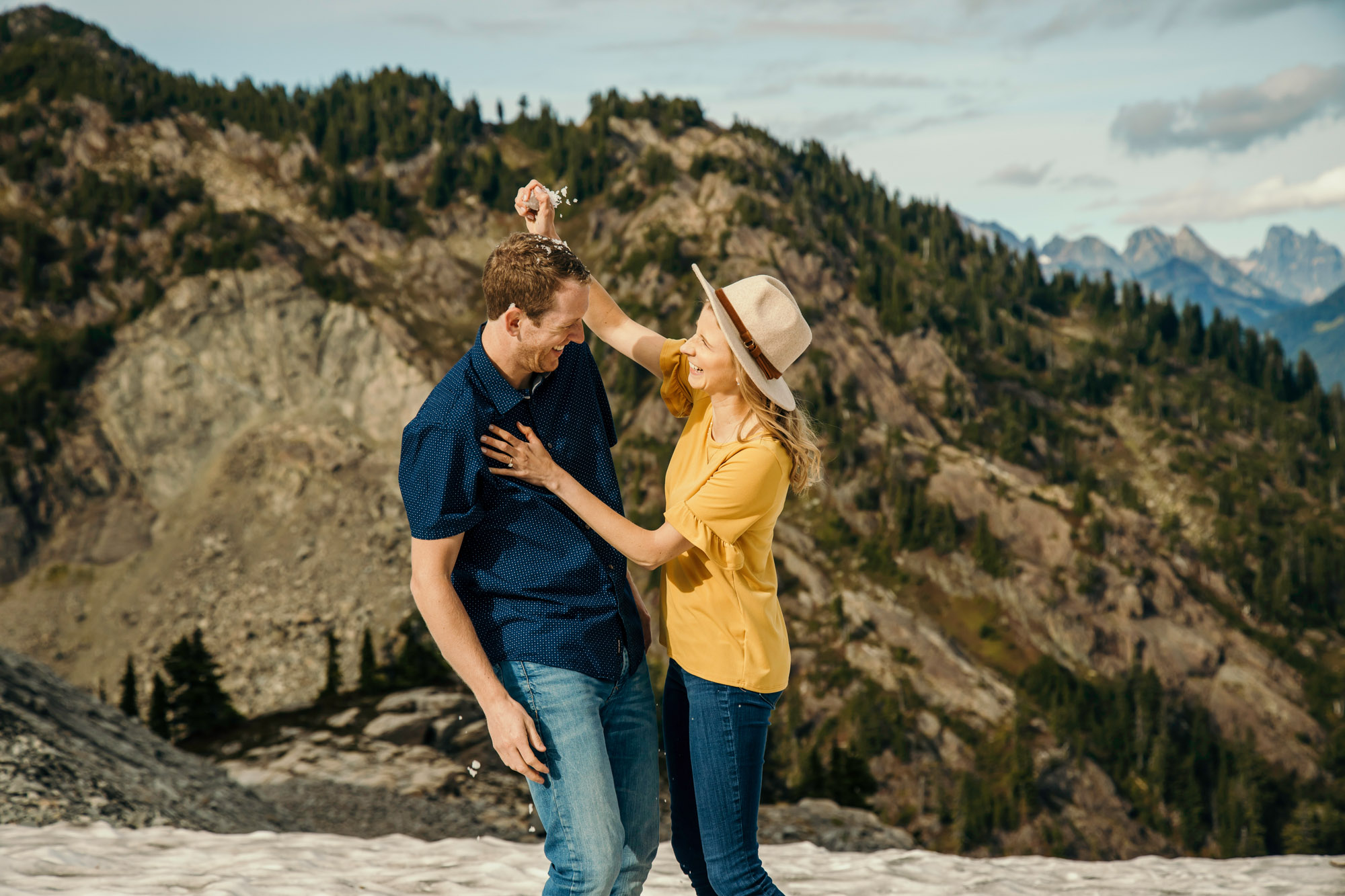 Adventure engagement session in the mountains by Seattle wedding photographer James Thomas Long Photography