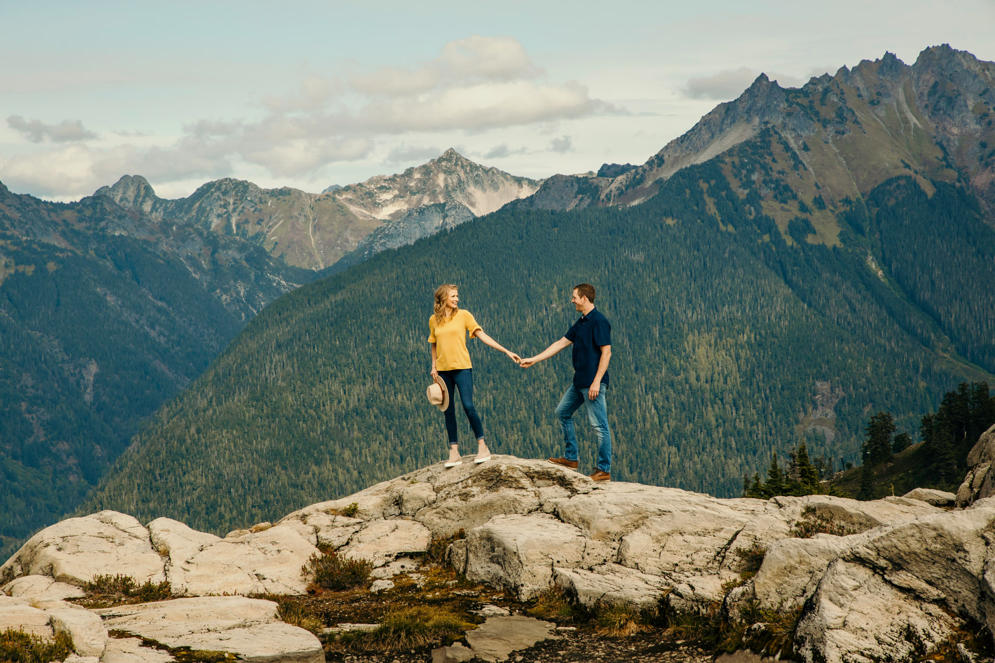 Adventure engagement session in the mountains by Seattle wedding photographer James Thomas Long Photography