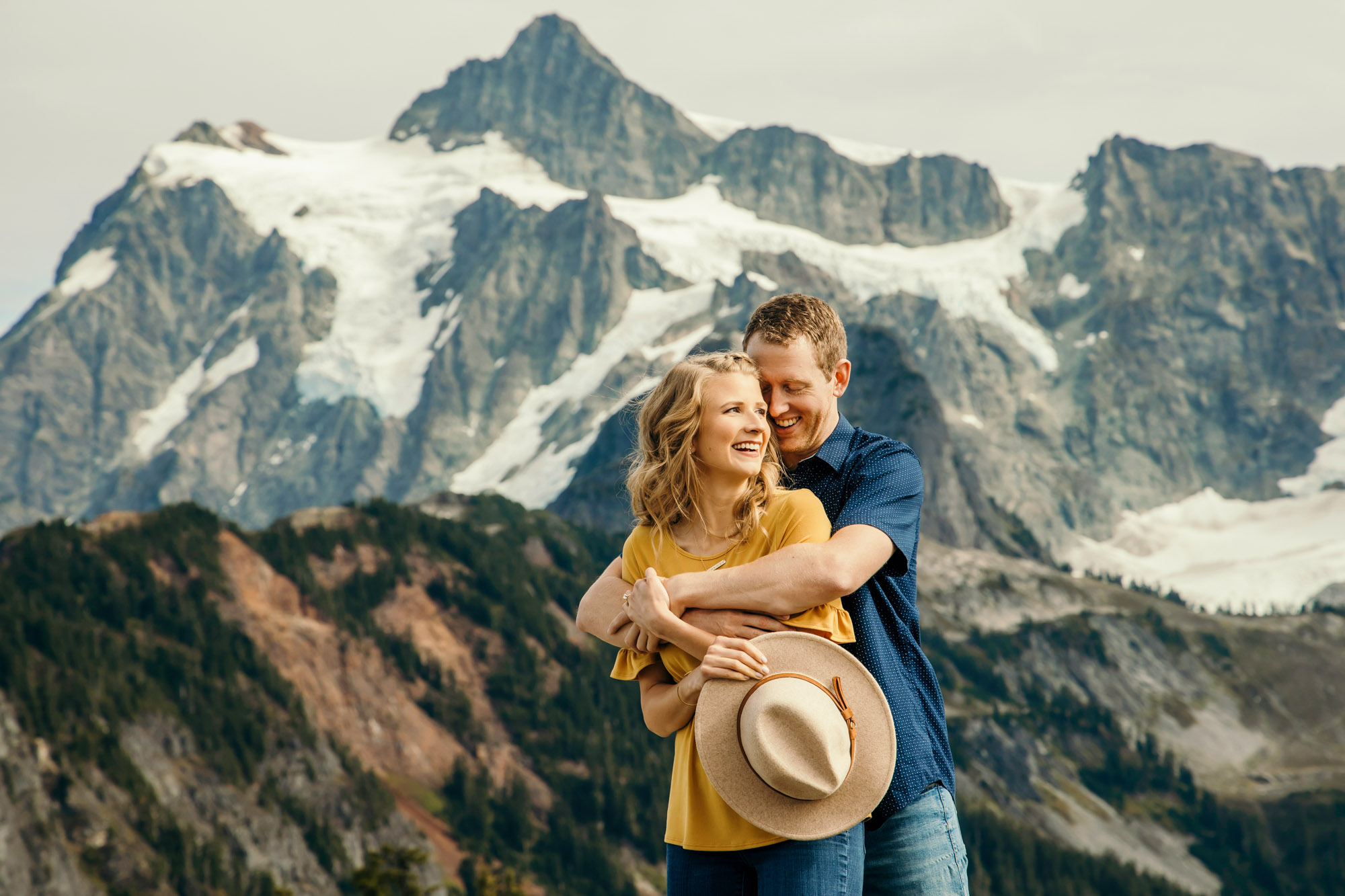 Adventure engagement session in the mountains by Seattle wedding photographer James Thomas Long Photography