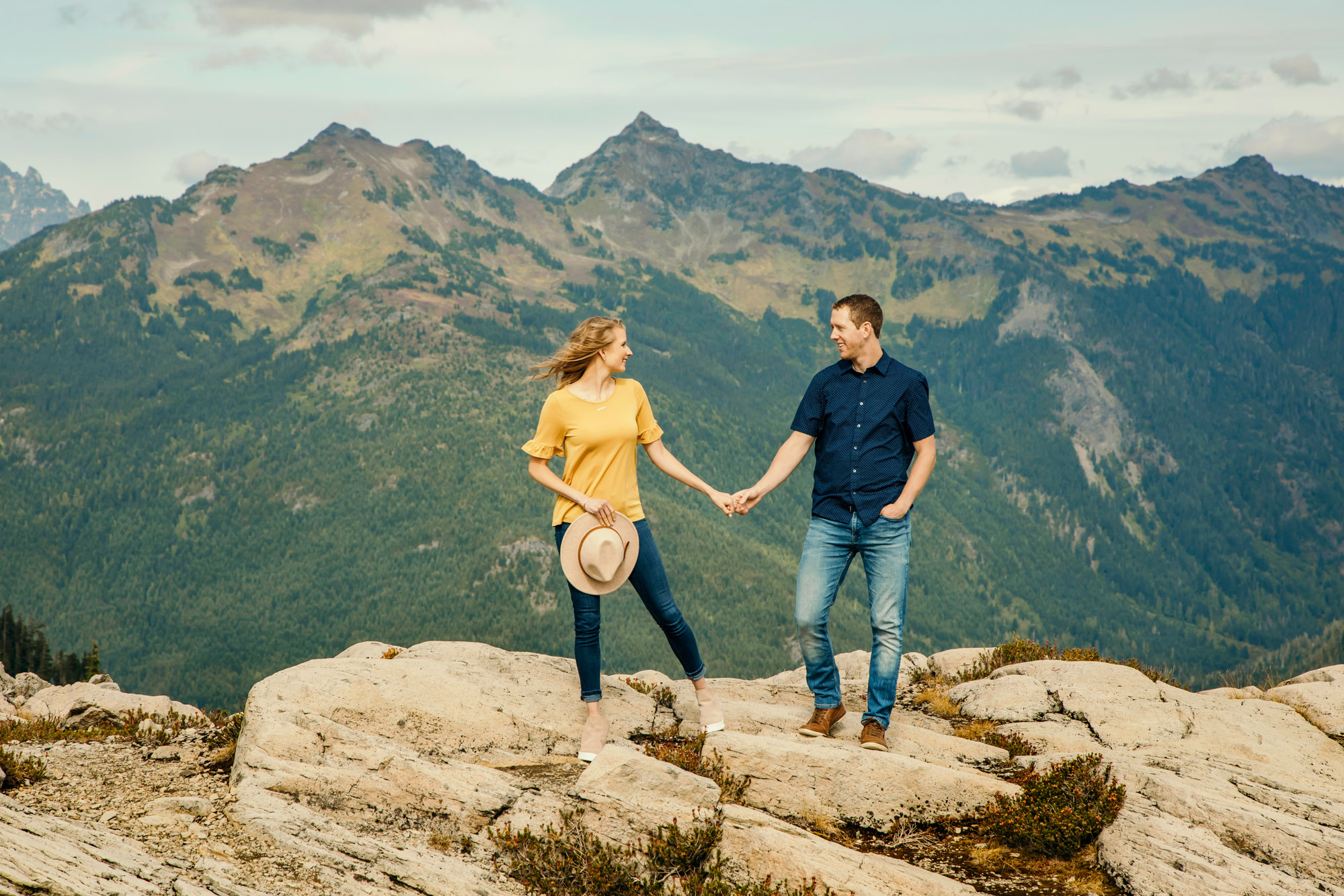 Adventure engagement session in the mountains by Seattle wedding photographer James Thomas Long Photography