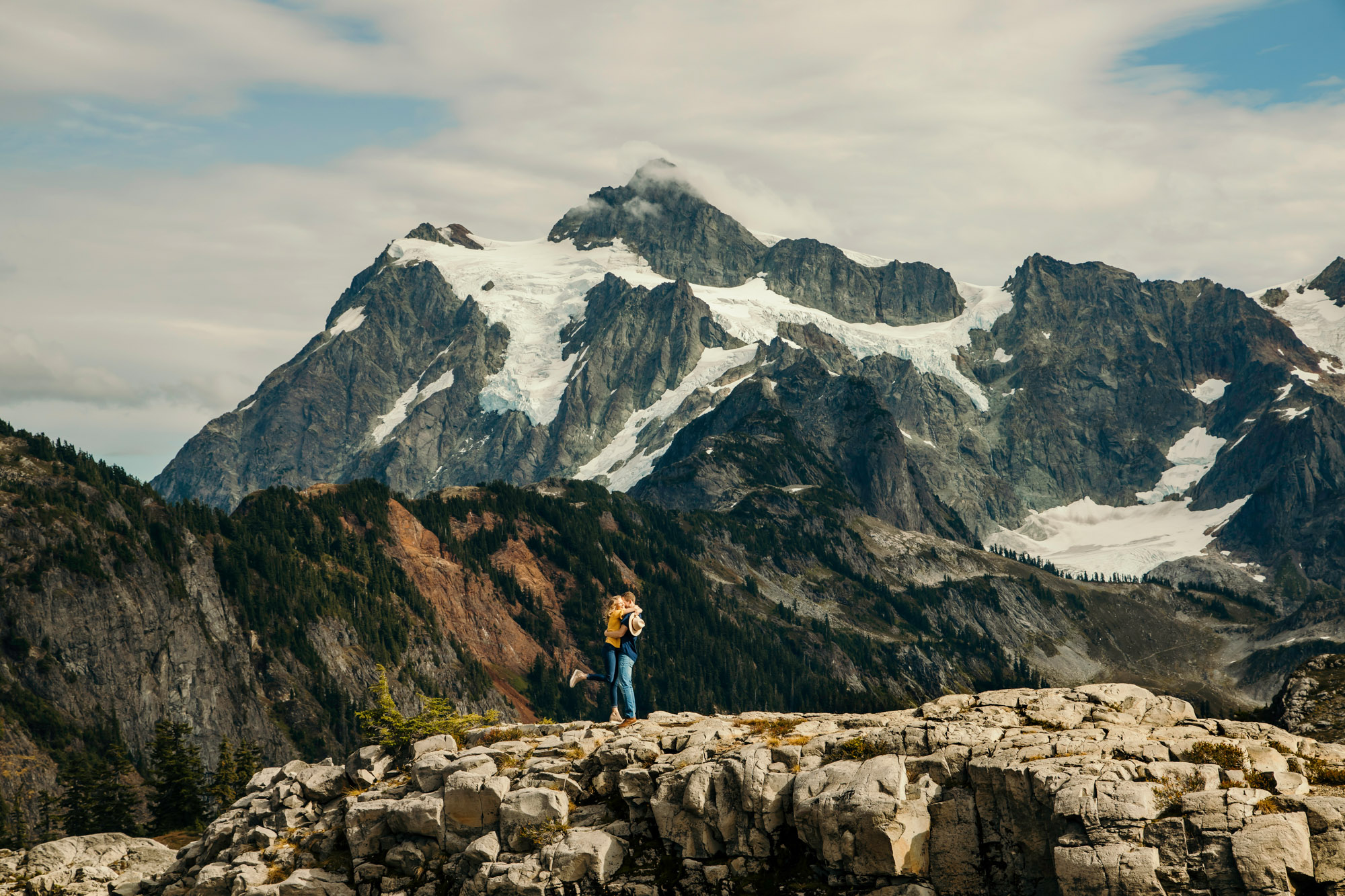 Adventure engagement session in the mountains by Seattle wedding photographer James Thomas Long Photography