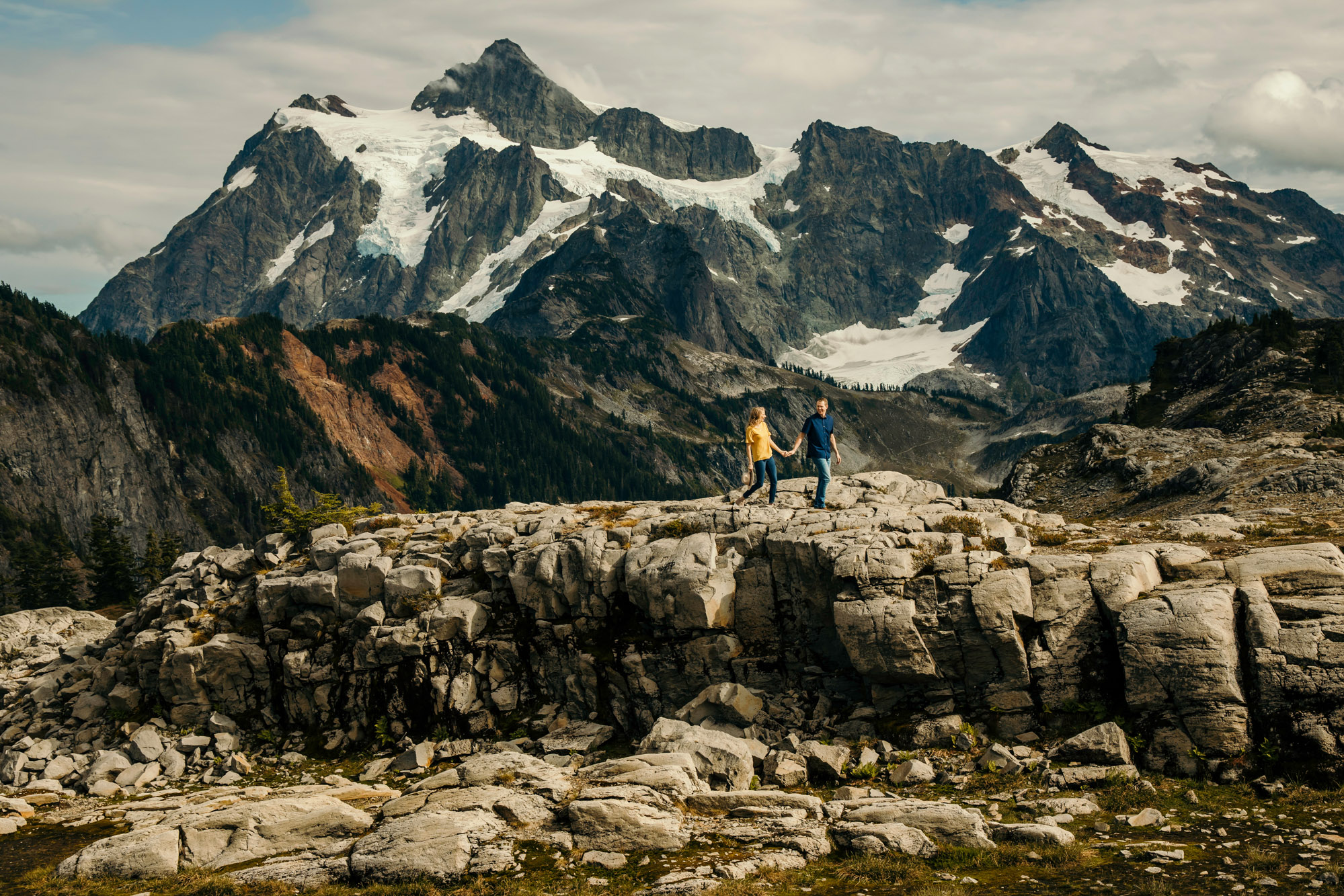 Adventure engagement session in the mountains by Seattle wedding photographer James Thomas Long Photography