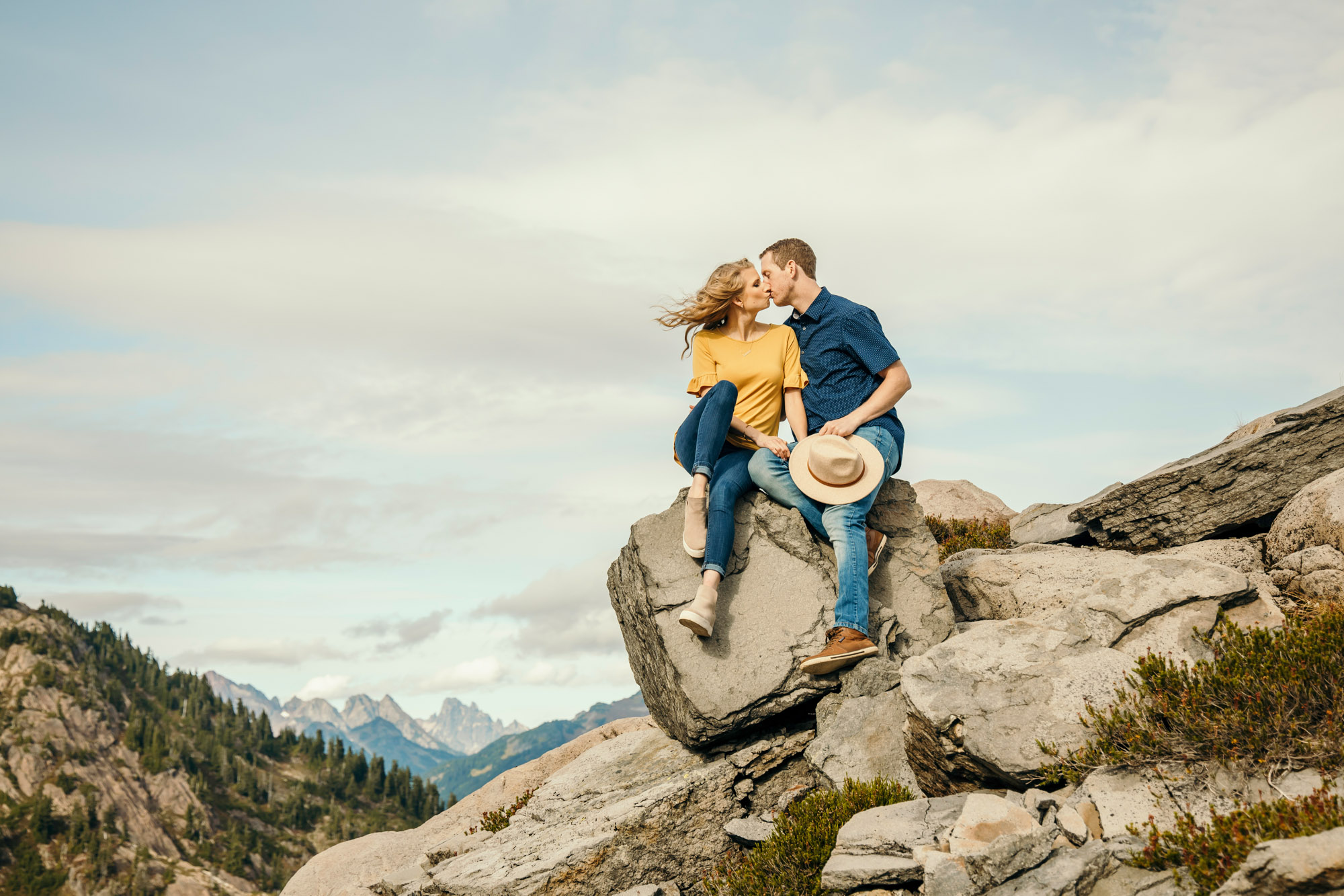 Adventure engagement session in the mountains by Seattle wedding photographer James Thomas Long Photography