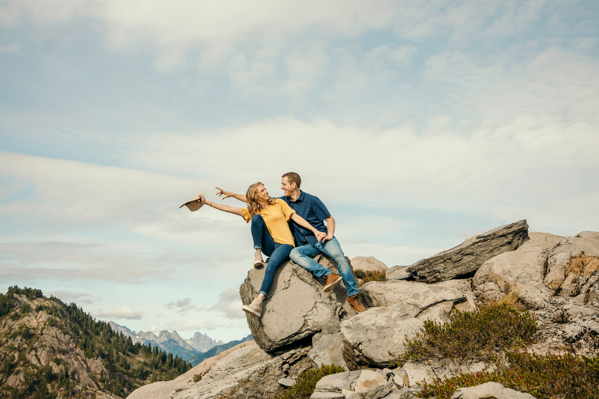 Adventure engagement session in the mountains by Seattle wedding photographer James Thomas Long Photography