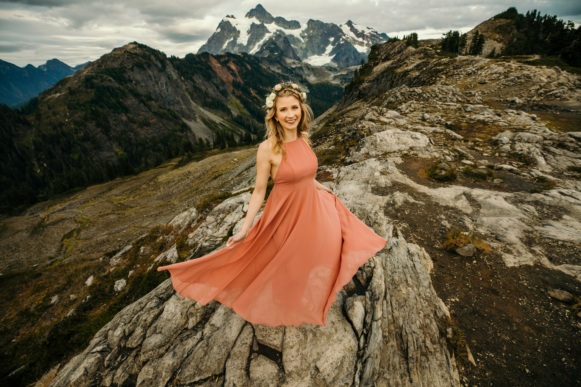 Adventure engagement session in the mountains by Seattle wedding photographer James Thomas Long Photography