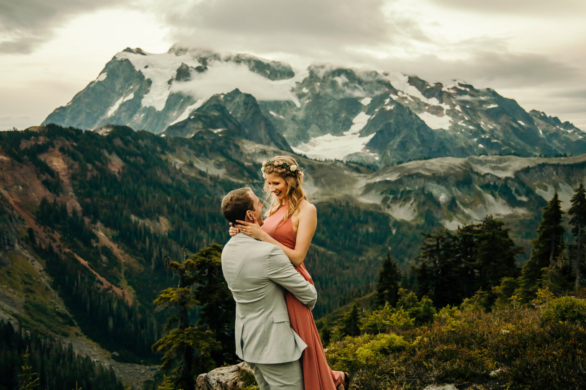 Adventure engagement session in the mountains by Seattle wedding photographer James Thomas Long Photography