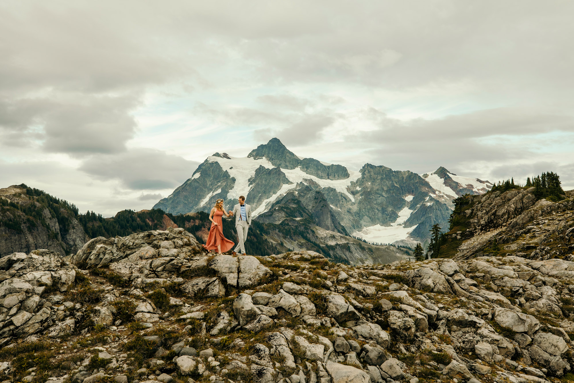 Adventure engagement session in the mountains by Seattle wedding photographer James Thomas Long Photography