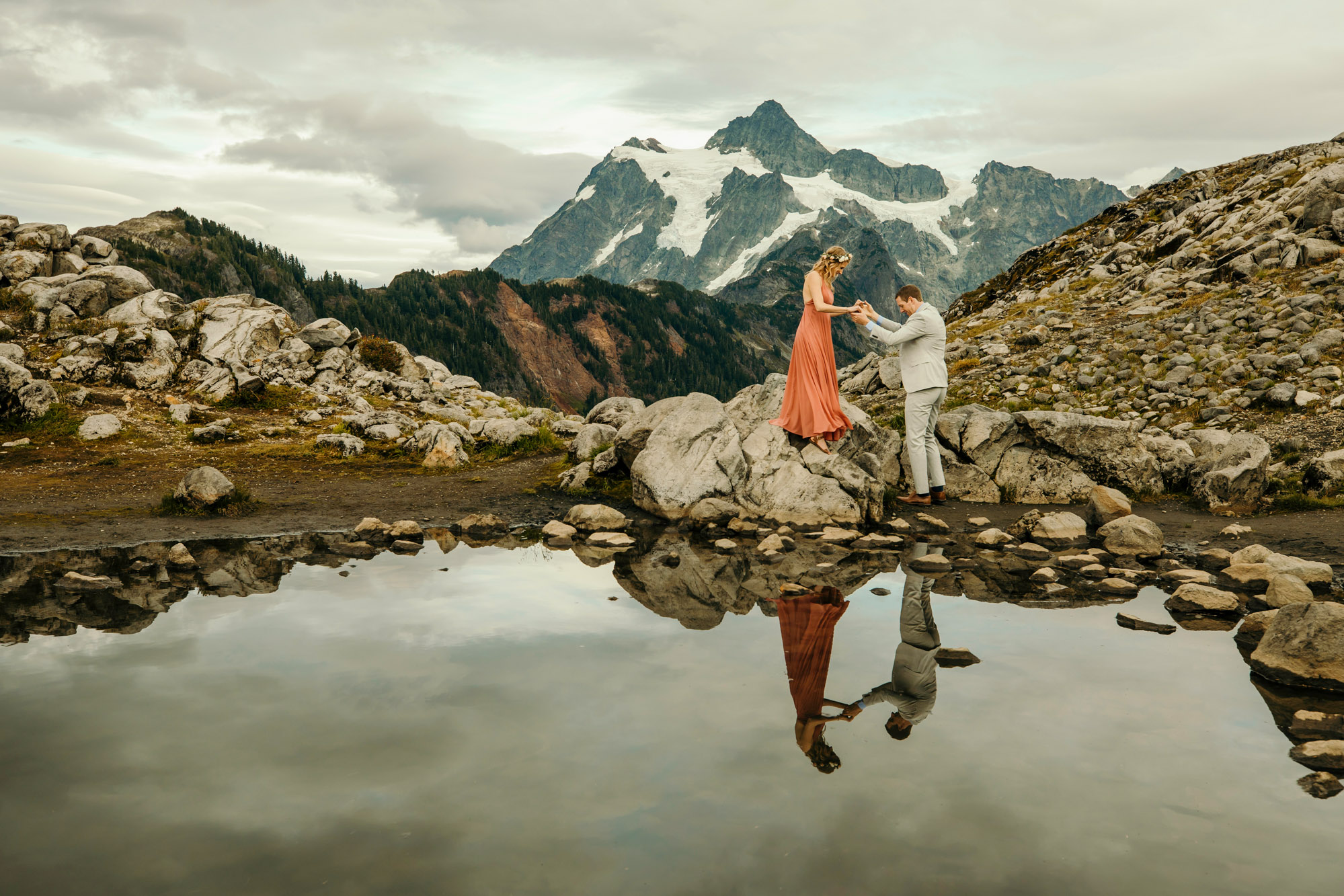 Adventure engagement session in the mountains by Seattle wedding photographer James Thomas Long Photography