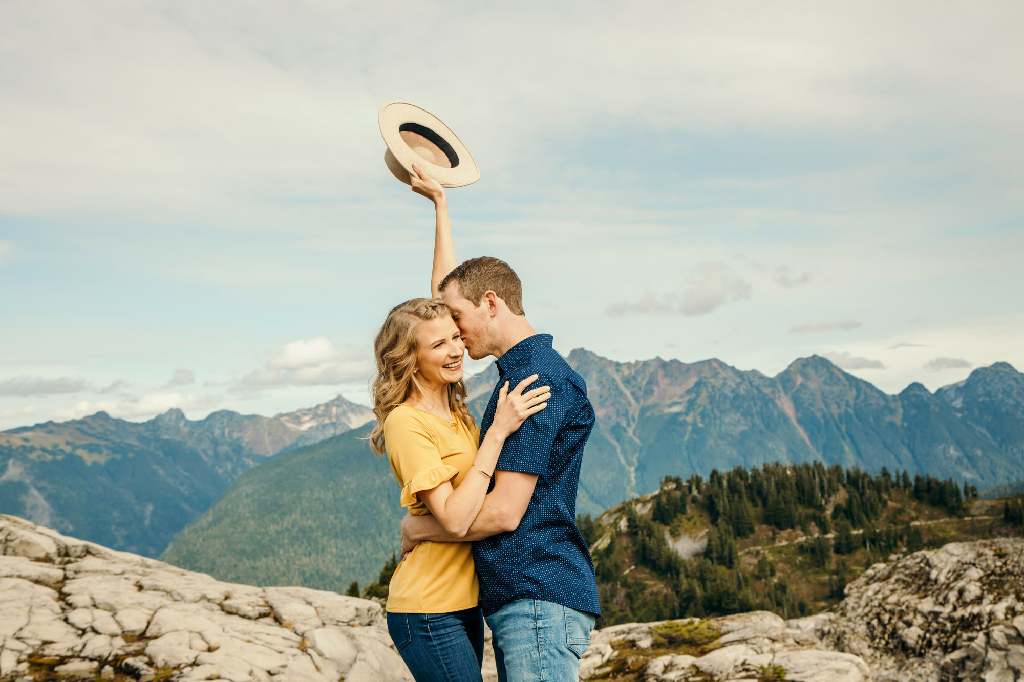 Adventure engagement session in the mountains by Seattle wedding photographer James Thomas Long Photography