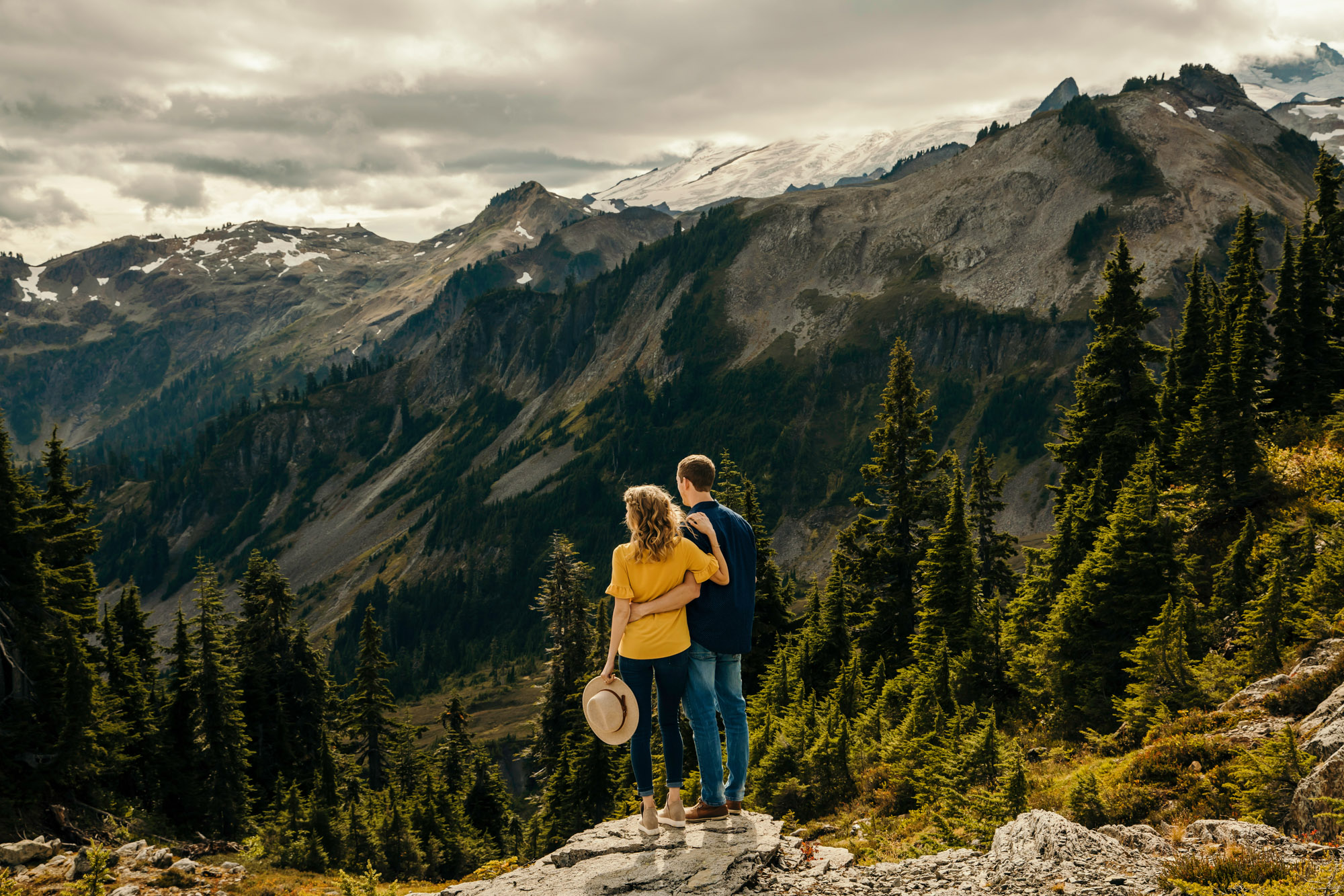 Adventure engagement session in the mountains by Seattle wedding photographer James Thomas Long Photography