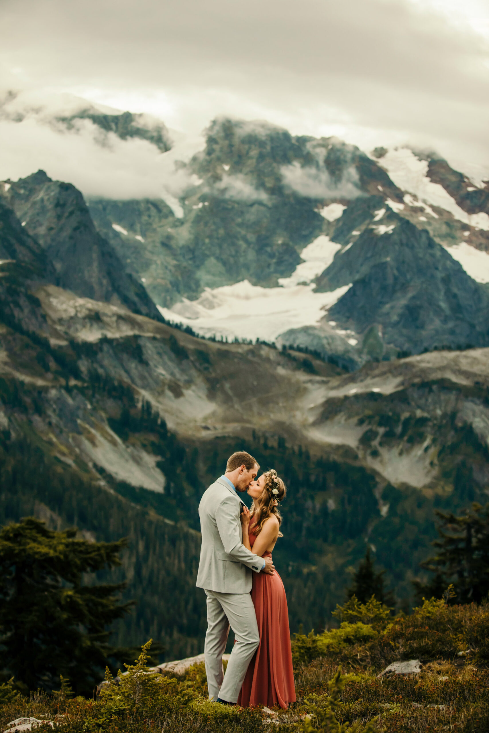 Adventure engagement session in the mountains by Seattle wedding photographer James Thomas Long Photography