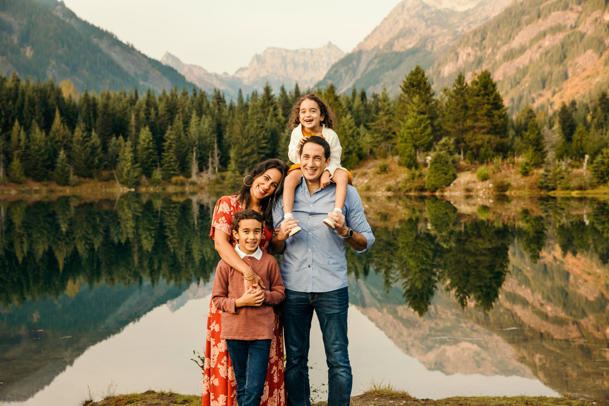 Snoqualmie Pass family of four session by Seattle family photographer James Thomas Long Photography