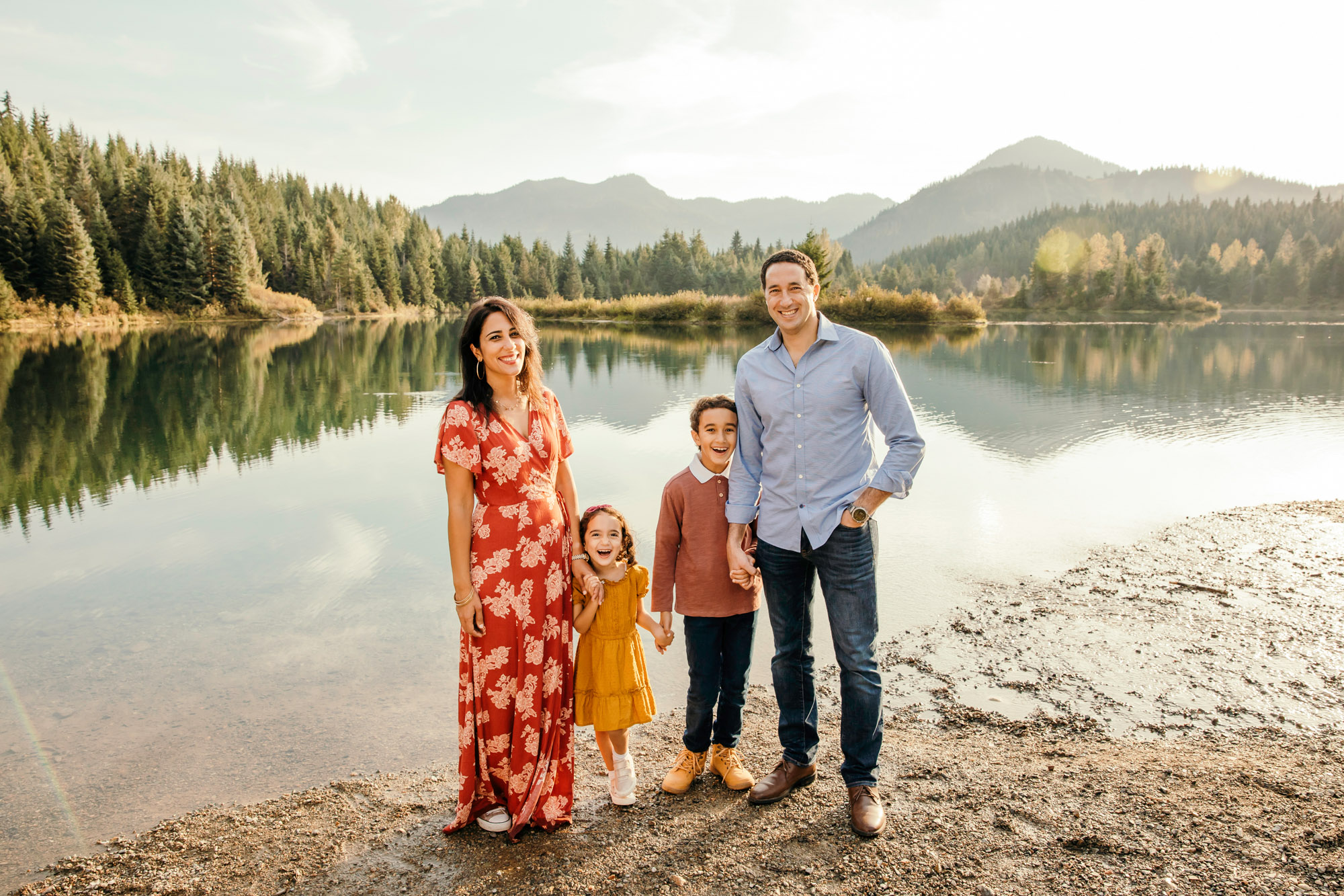 Snoqualmie Pass family of four session by Seattle family photographer James Thomas Long Photography