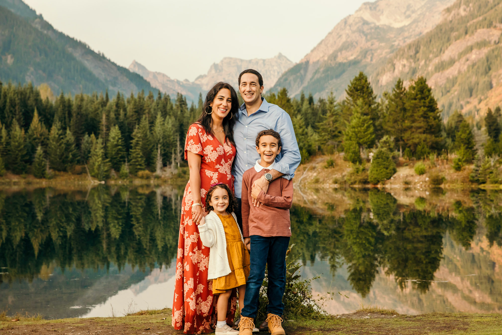 Snoqualmie Pass family of four session by Seattle family photographer James Thomas Long Photography