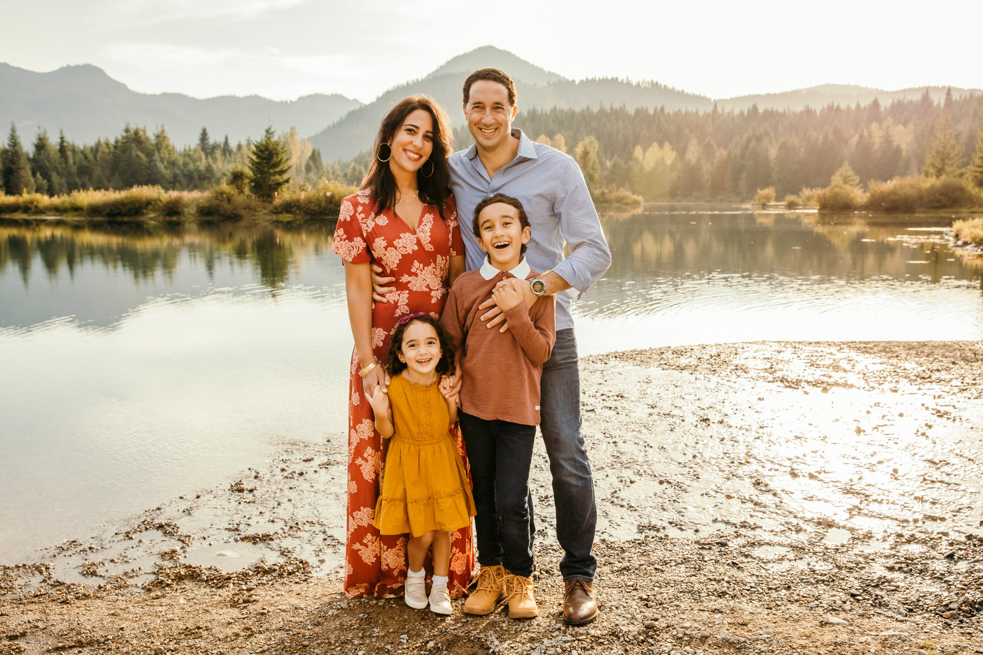 Snoqualmie Pass family of four session by Seattle family photographer James Thomas Long Photography