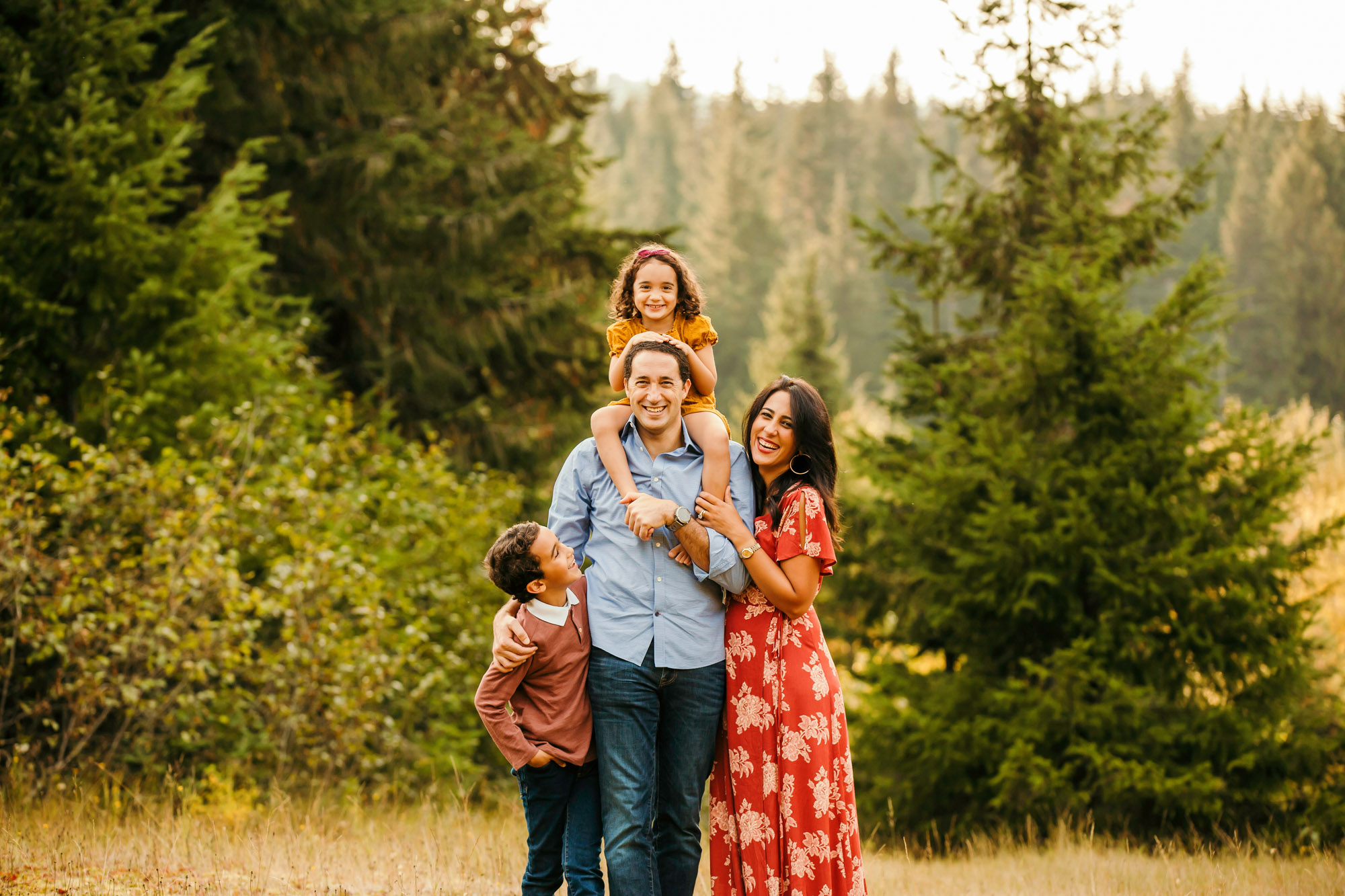 Snoqualmie Pass family of four session by Seattle family photographer James Thomas Long Photography