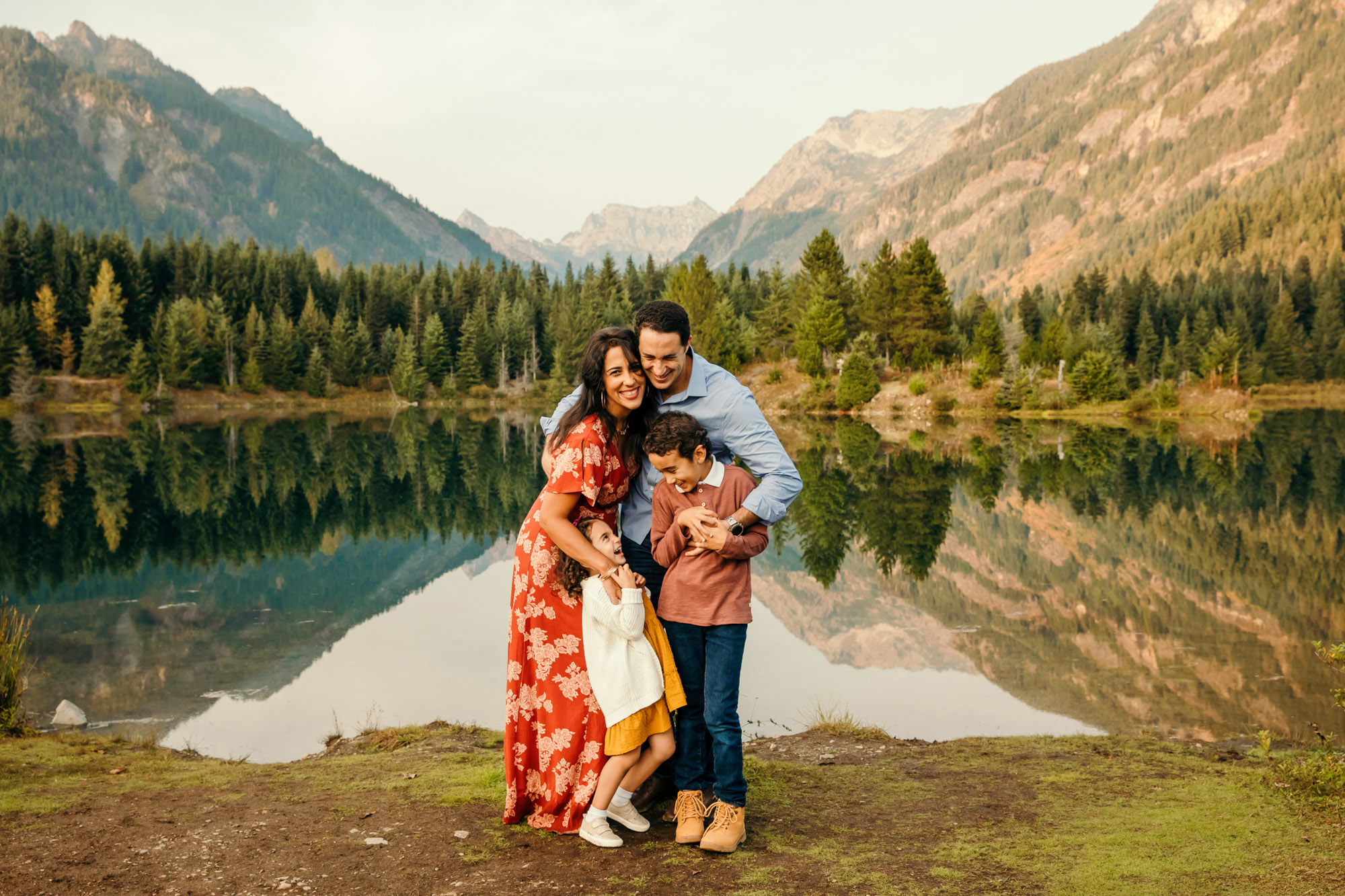 Snoqualmie Pass family of four session by Seattle family photographer James Thomas Long Photography