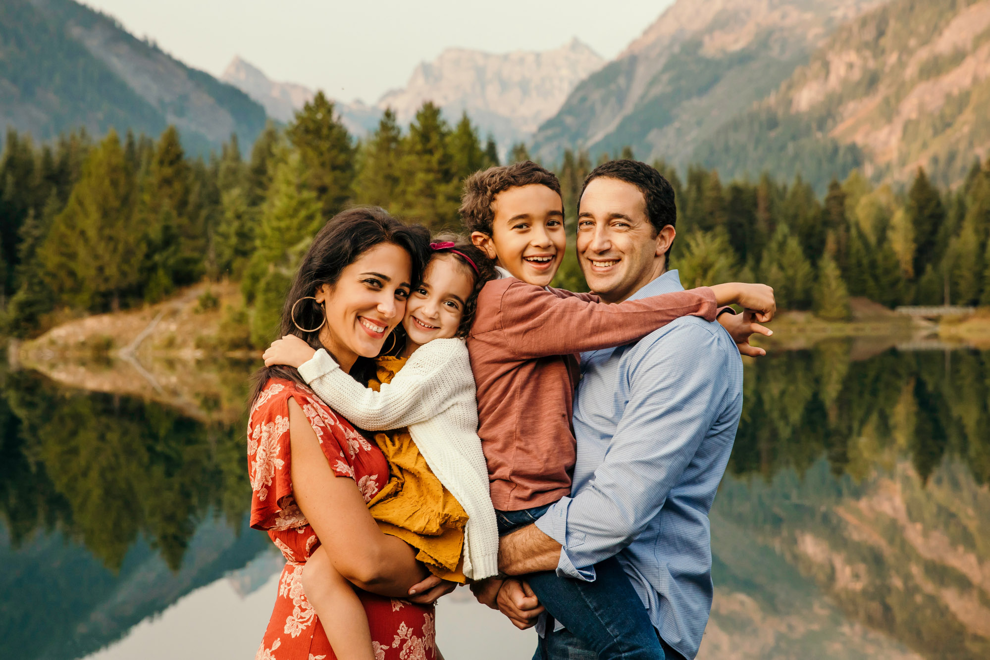 Snoqualmie Pass family of four session by Seattle family photographer James Thomas Long Photography