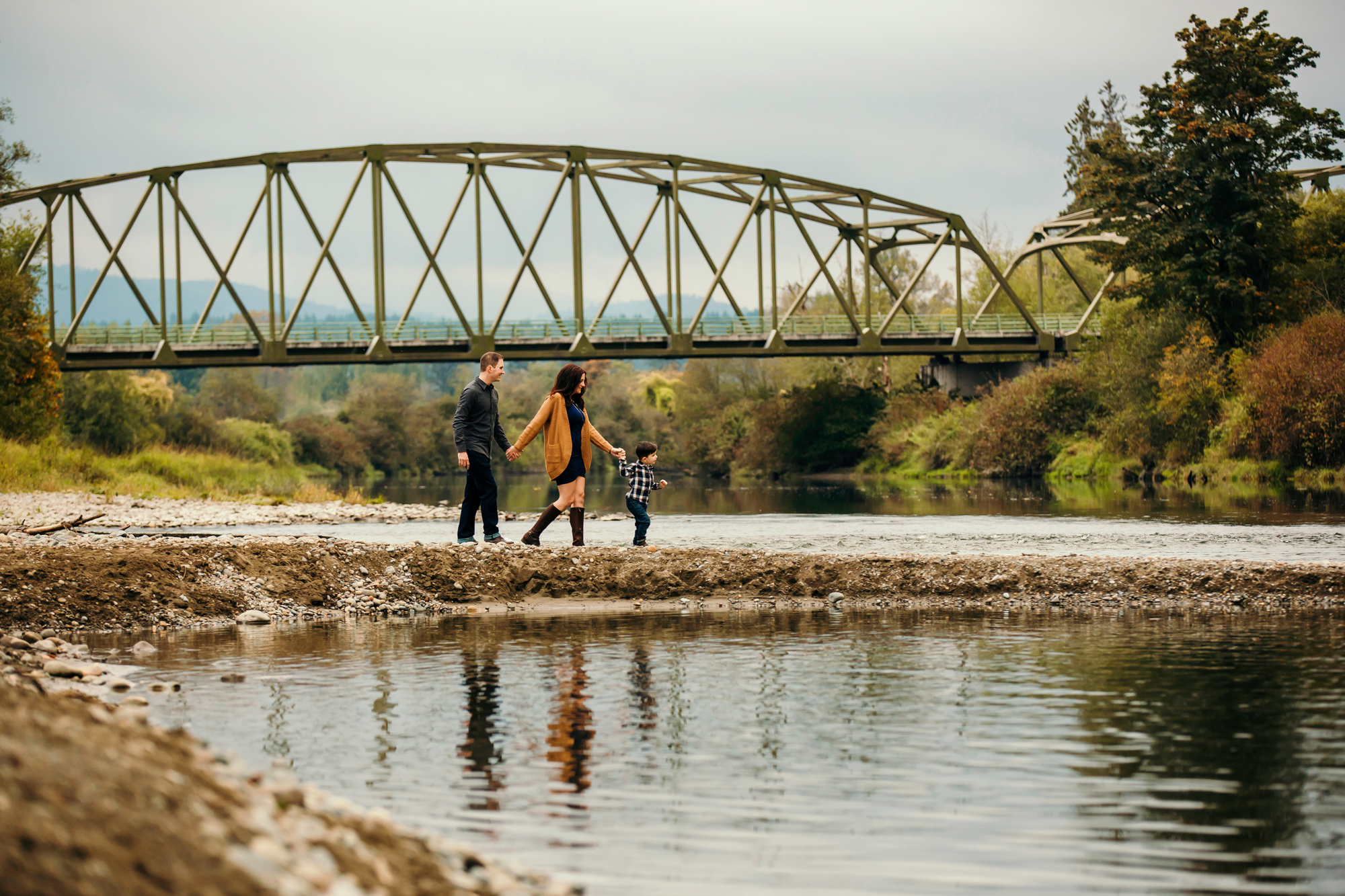 Family of Three in Carnation by Snoqualmie Family Photographer James Thomas Long Photography