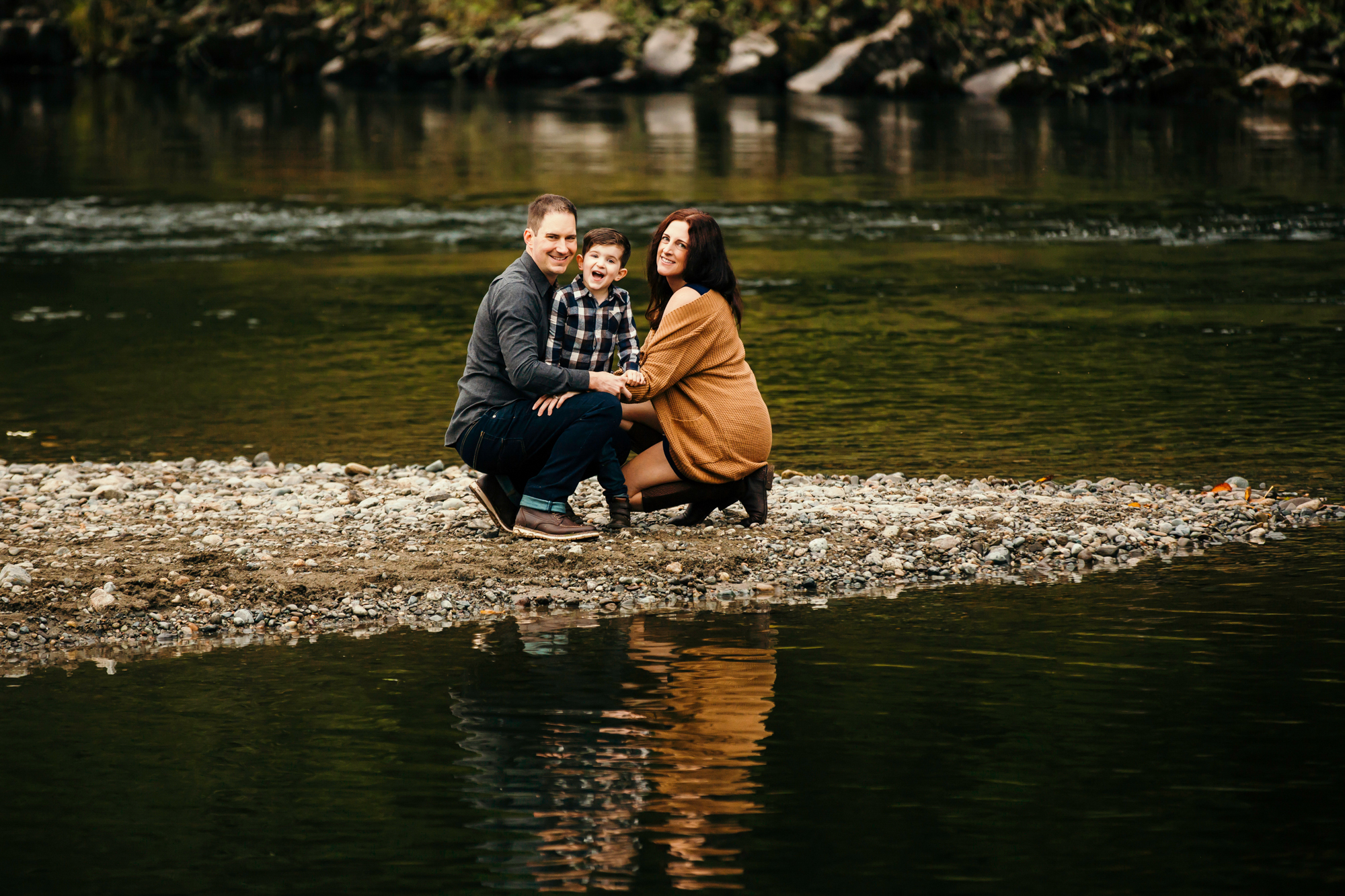 Family of Three in Carnation by Snoqualmie Family Photographer James Thomas Long Photography