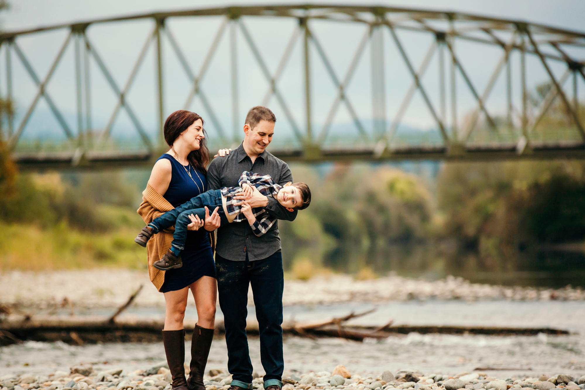 Family of Three in Carnation by Snoqualmie Family Photographer James Thomas Long Photography