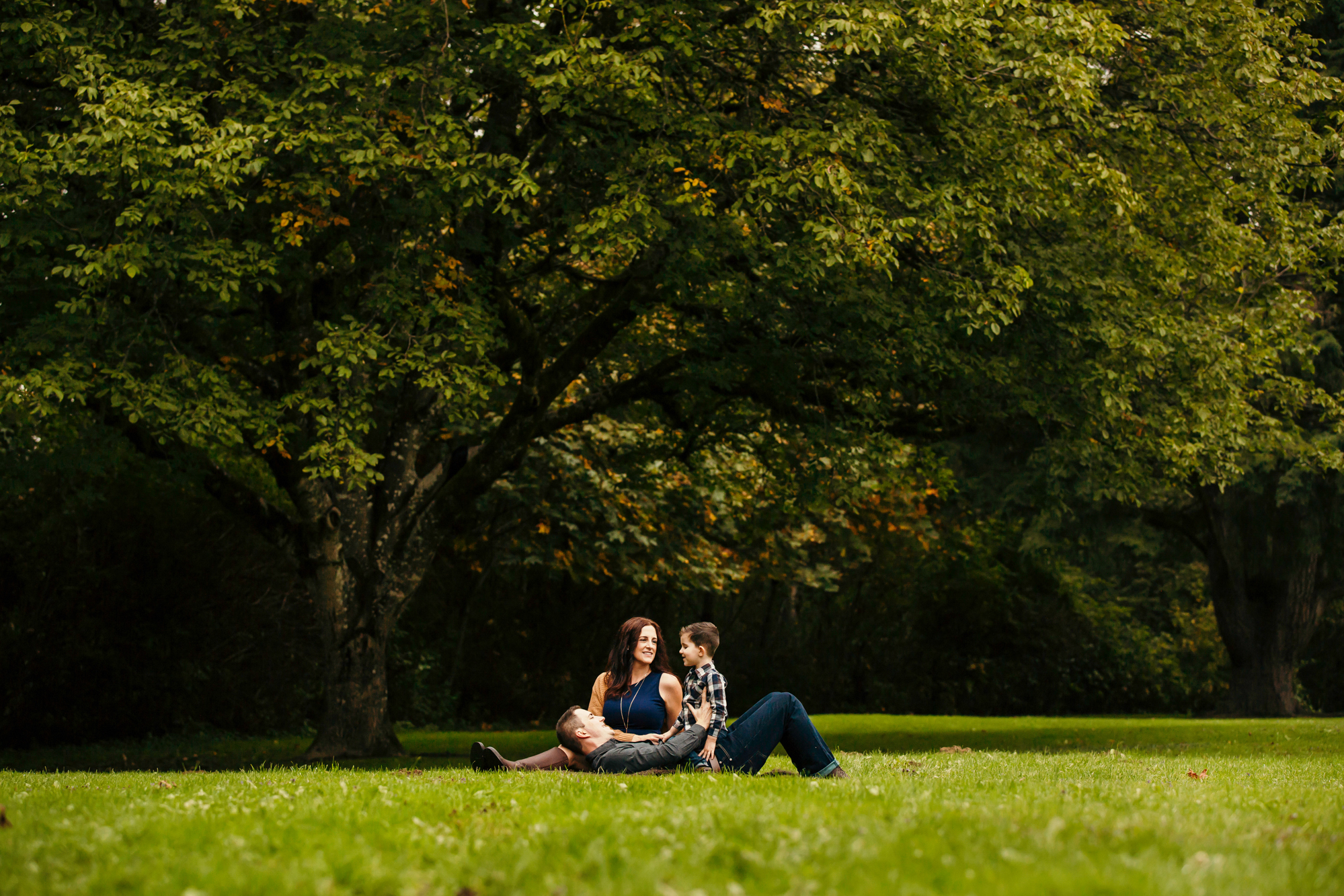 Family of Three in Carnation by Snoqualmie Family Photographer James Thomas Long Photography