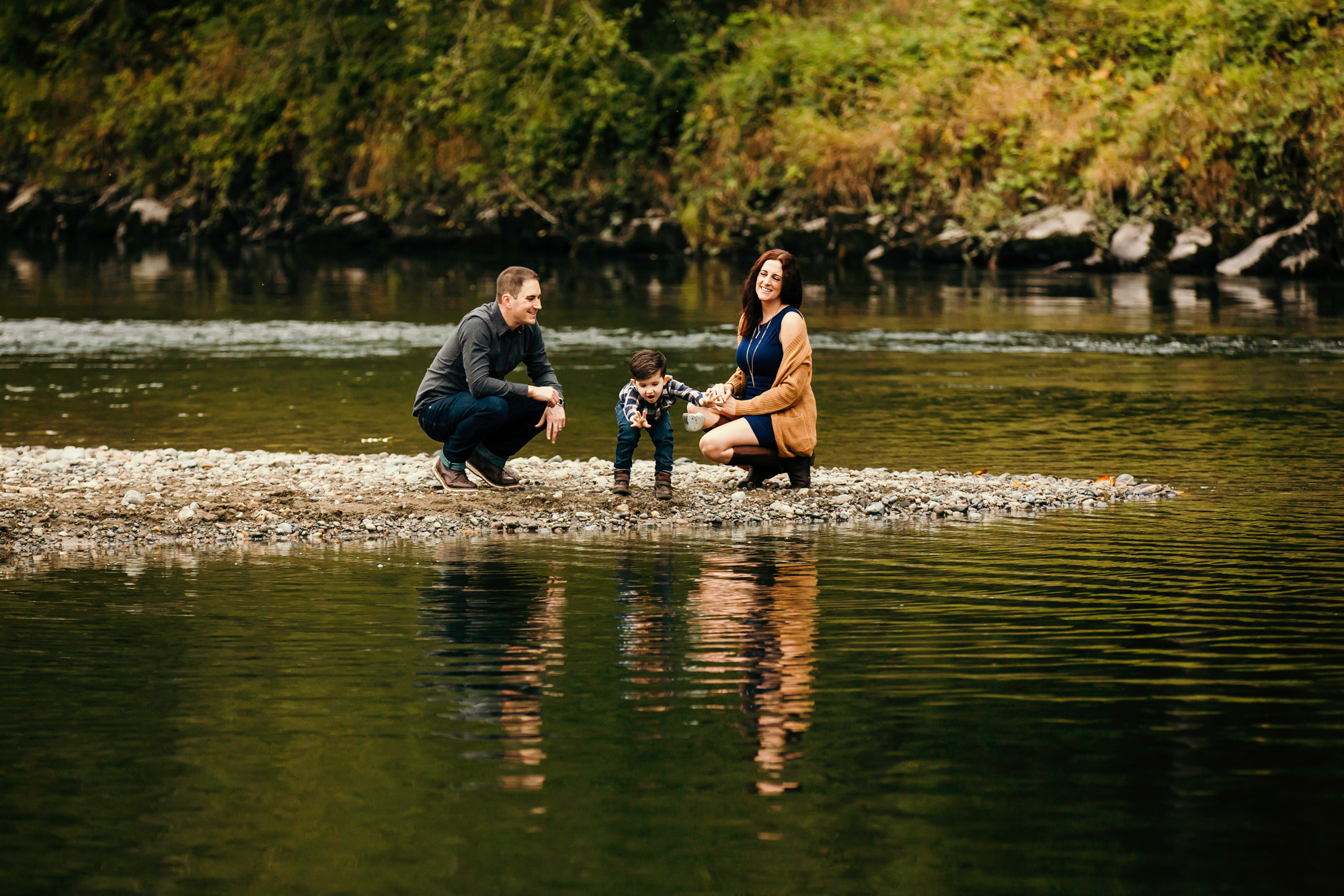 Family of Three in Carnation by Snoqualmie Family Photographer James Thomas Long Photography