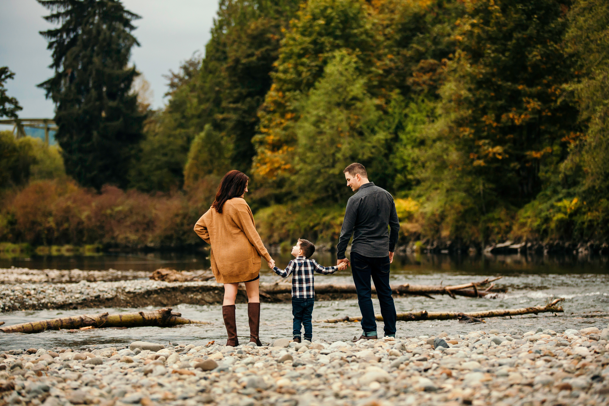 Family of Three in Carnation by Snoqualmie Family Photographer James Thomas Long Photography