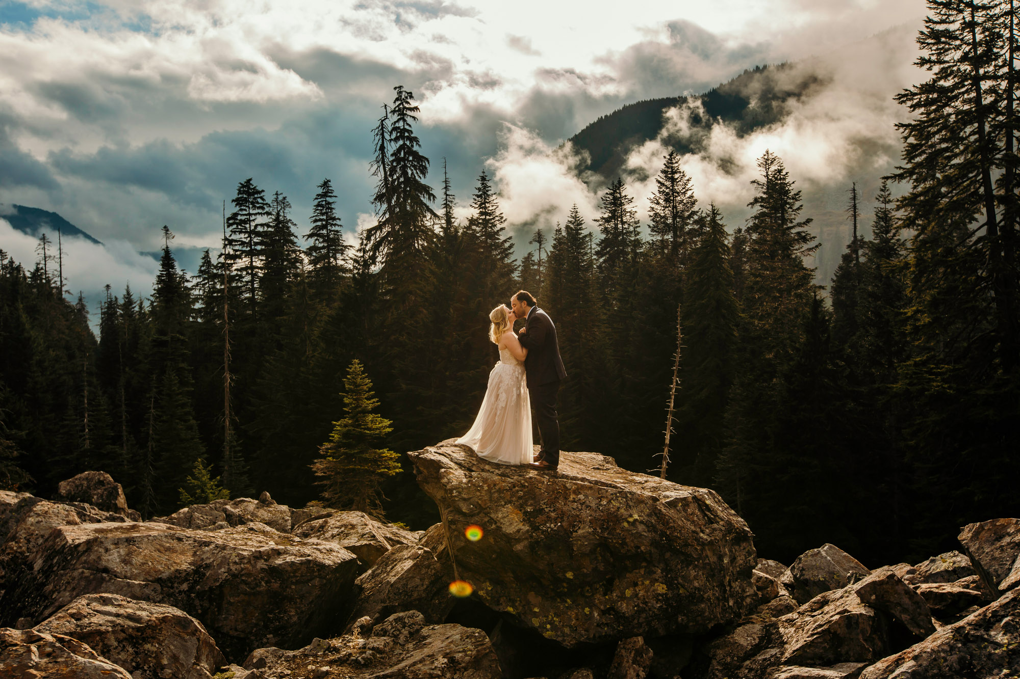 Adventure elopement in the Cascade Mountains by Seattle Wedding Photographer James Thomas Long Photography