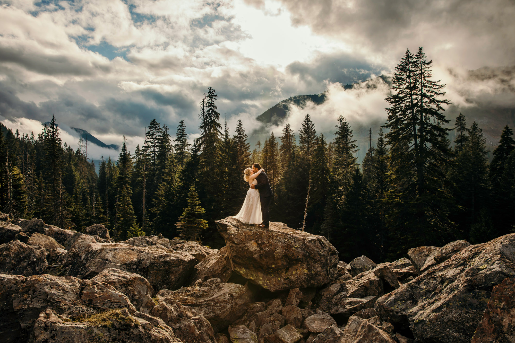 Adventure elopement in the Cascade Mountains by Seattle Wedding Photographer James Thomas Long Photography