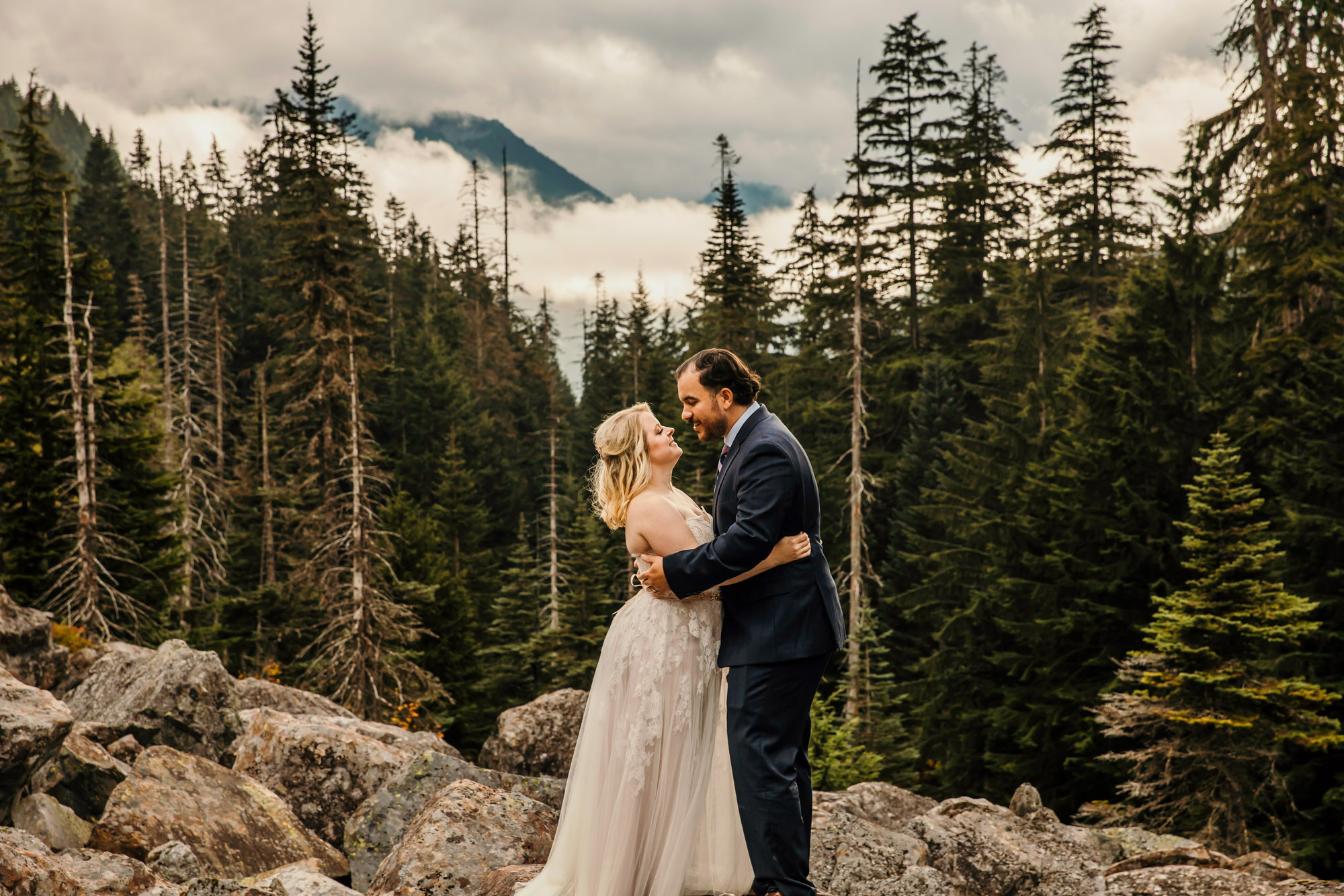 Adventure elopement in the Cascade Mountains by Seattle Wedding Photographer James Thomas Long Photography