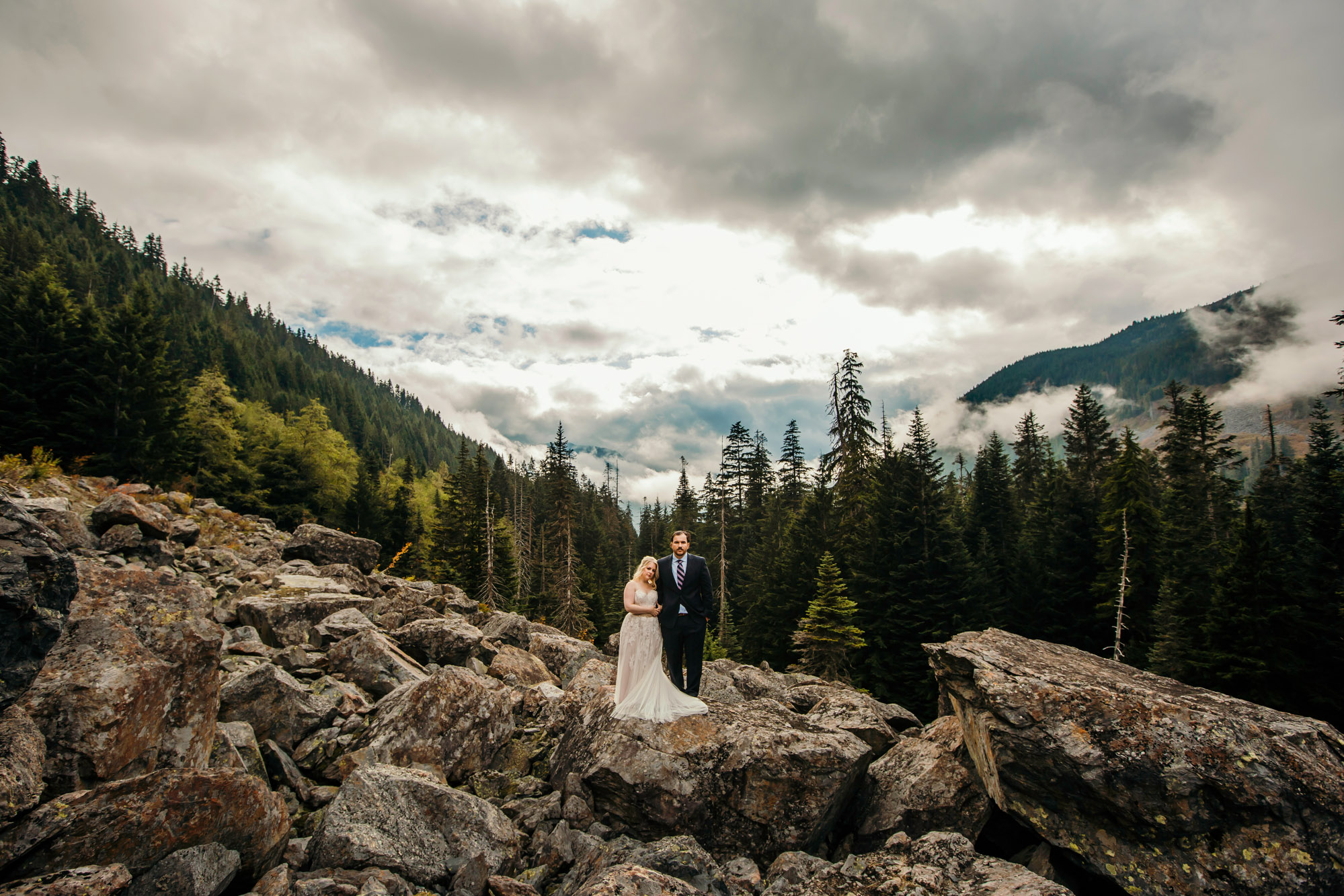 Adventure elopement in the Cascade Mountains by Seattle Wedding Photographer James Thomas Long Photography