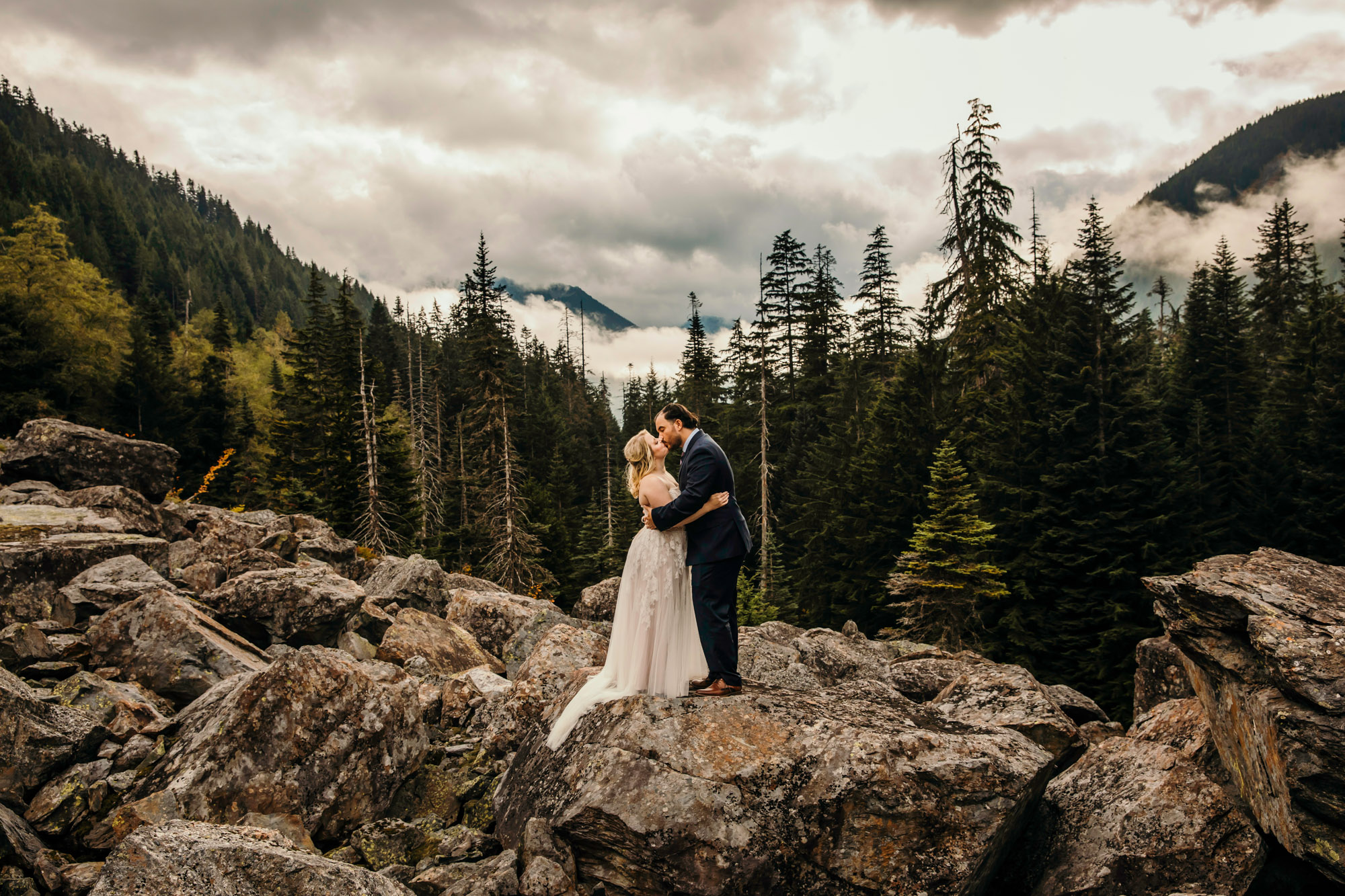 Adventure elopement in the Cascade Mountains by Seattle Wedding Photographer James Thomas Long Photography