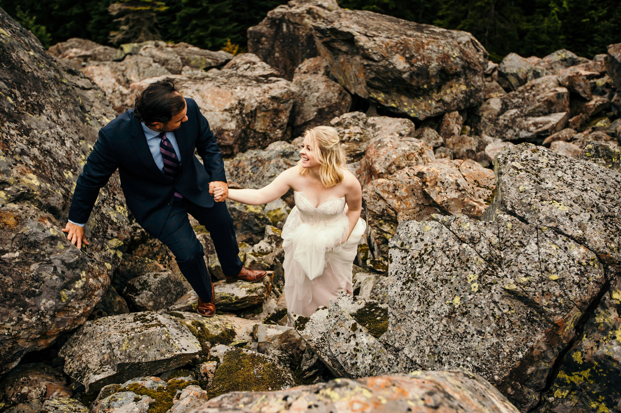 Adventure elopement in the Cascade Mountains by Seattle Wedding Photographer James Thomas Long Photography