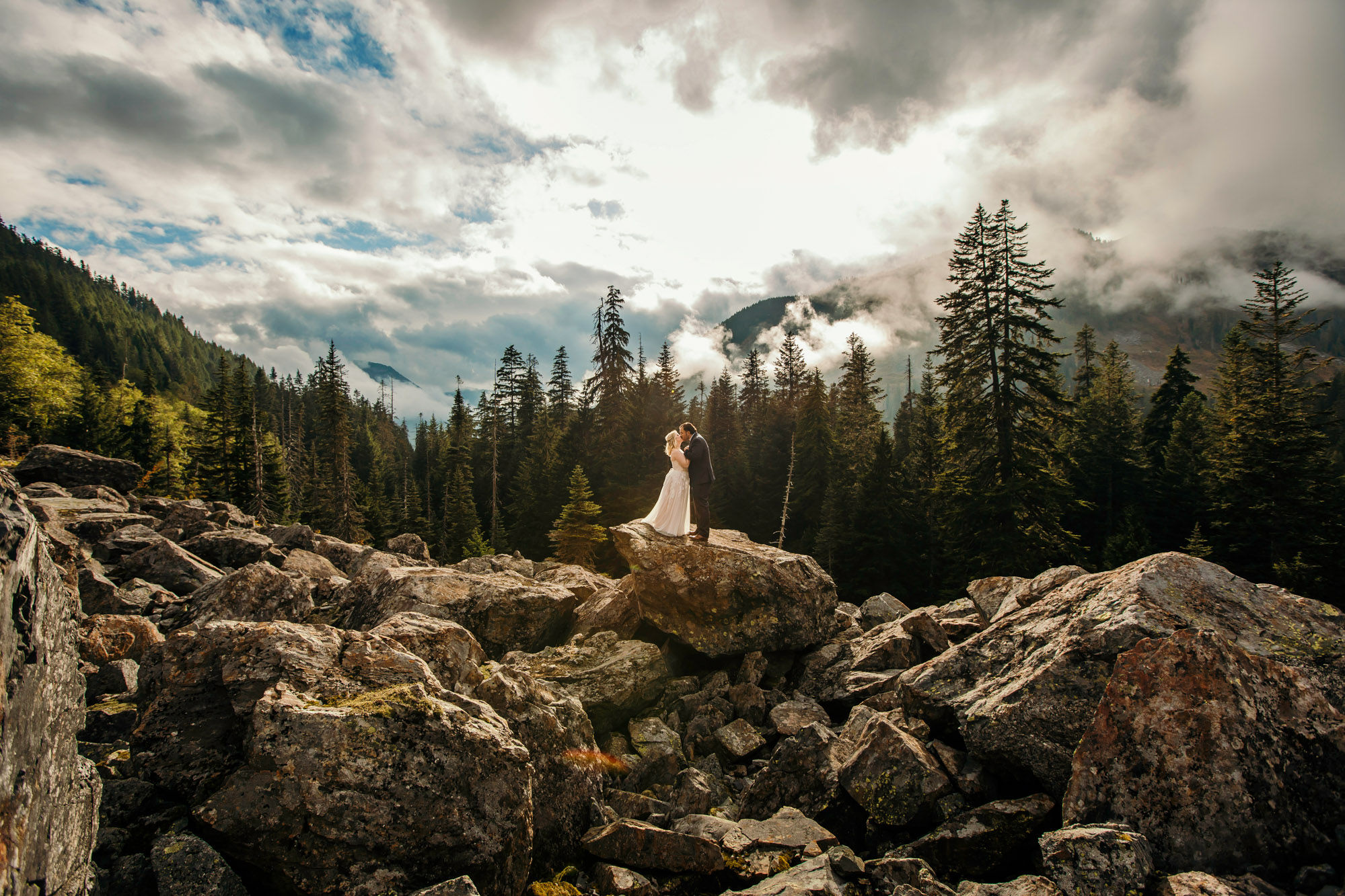 Adventure elopement in the Cascade Mountains by Seattle Wedding Photographer James Thomas Long Photography