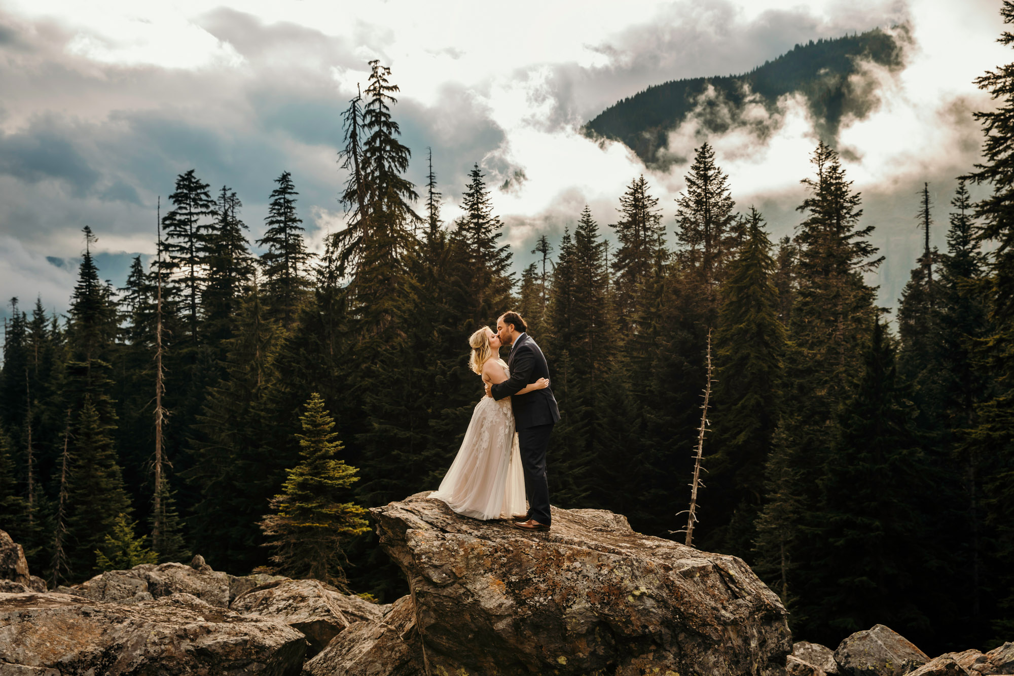 Adventure elopement in the Cascade Mountains by Seattle Wedding Photographer James Thomas Long Photography