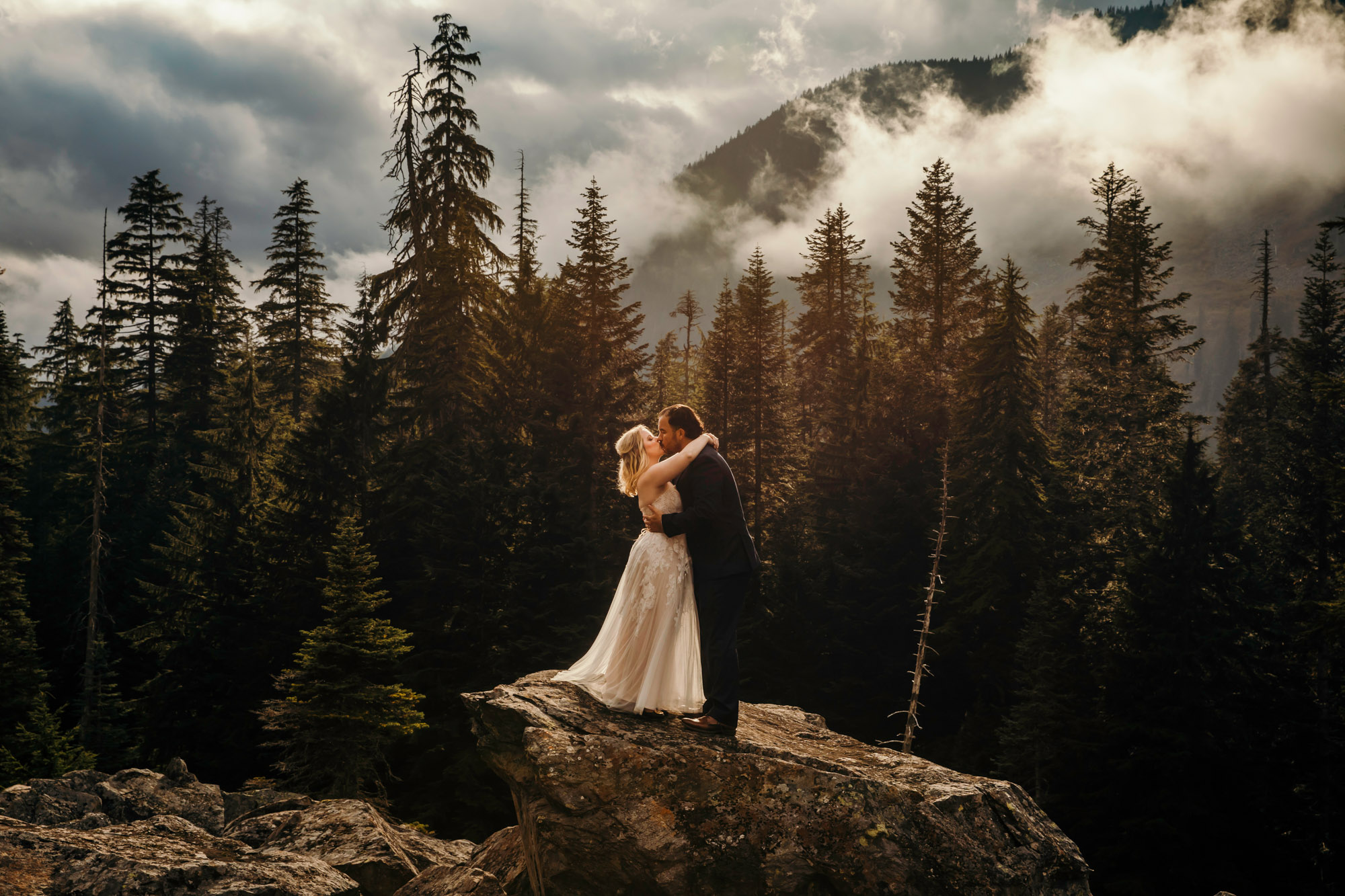 Adventure elopement in the Cascade Mountains by Seattle Wedding Photographer James Thomas Long Photography