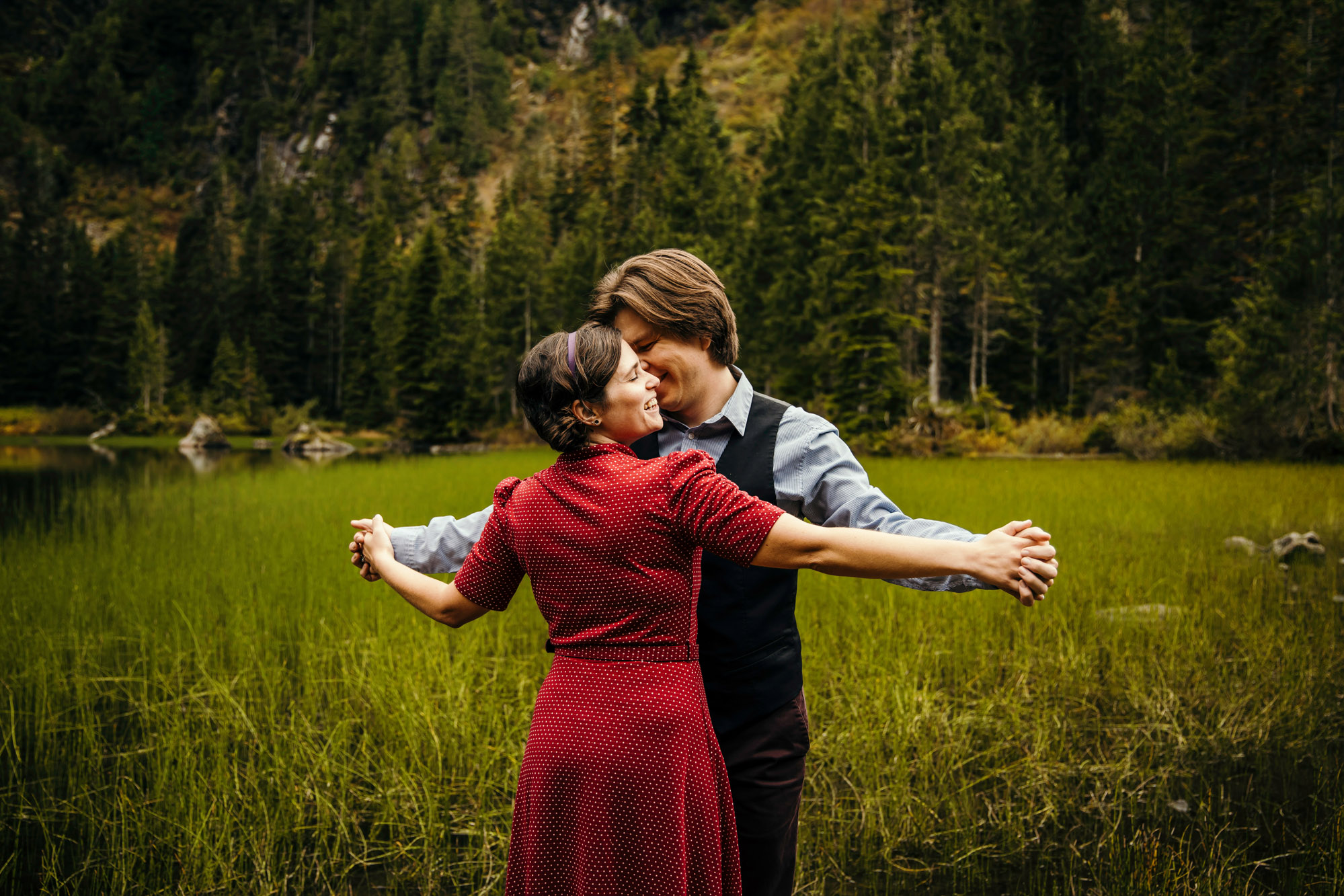 Cascade Mountain adventure engagement session by Seattle wedding photographer James Thomas Long Photography