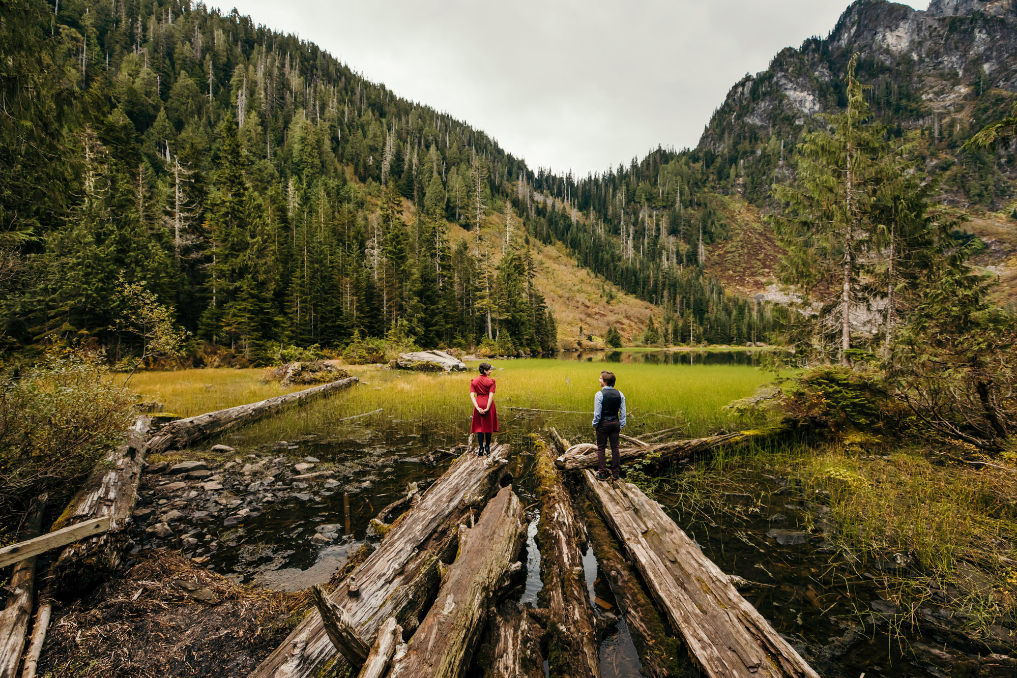 Cascade Mountain adventure engagement session by Seattle wedding photographer James Thomas Long Photography