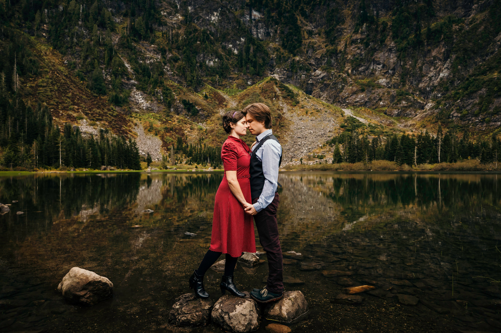 Cascade Mountain adventure engagement session by Seattle wedding photographer James Thomas Long Photography