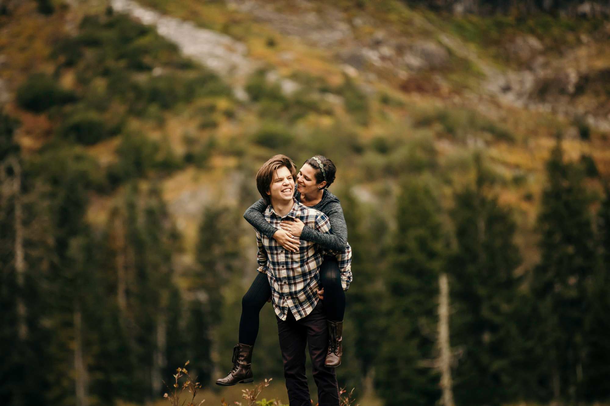 Cascade Mountain adventure engagement session by Seattle wedding photographer James Thomas Long Photography