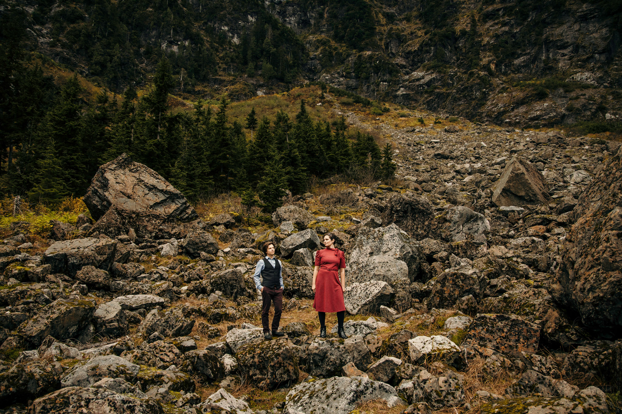 Cascade Mountain adventure engagement session by Seattle wedding photographer James Thomas Long Photography