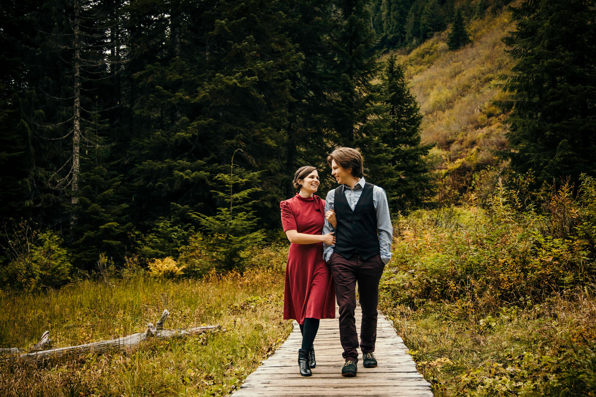 Cascade Mountain adventure engagement session by Seattle wedding photographer James Thomas Long Photography