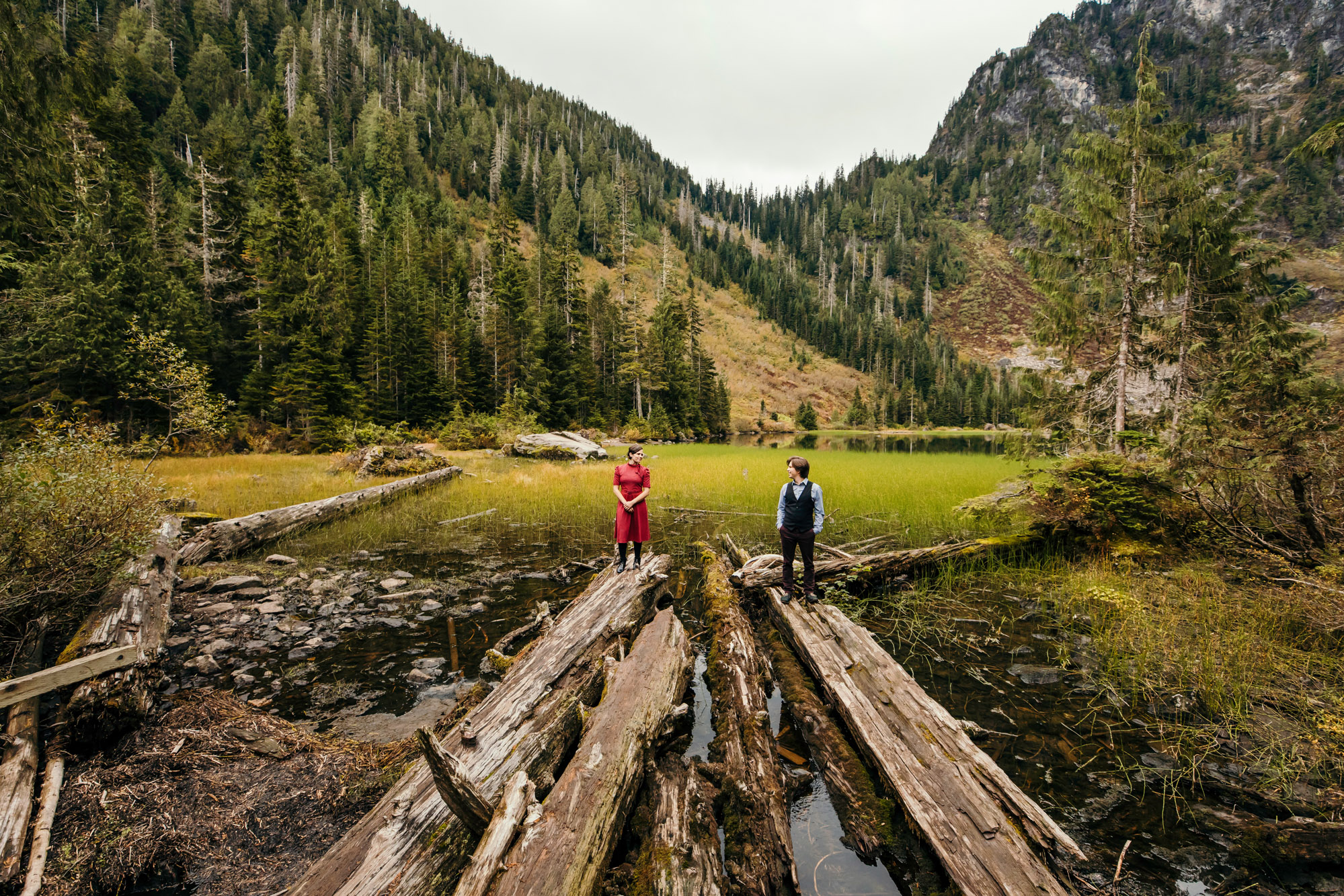 Cascade Mountain adventure engagement session by Seattle wedding photographer James Thomas Long Photography