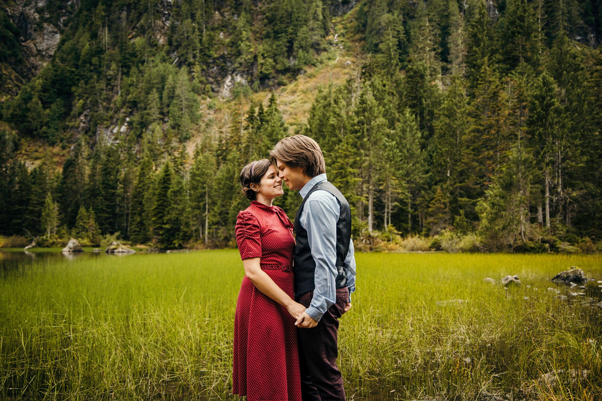 Cascade Mountain adventure engagement session by Seattle wedding photographer James Thomas Long Photography