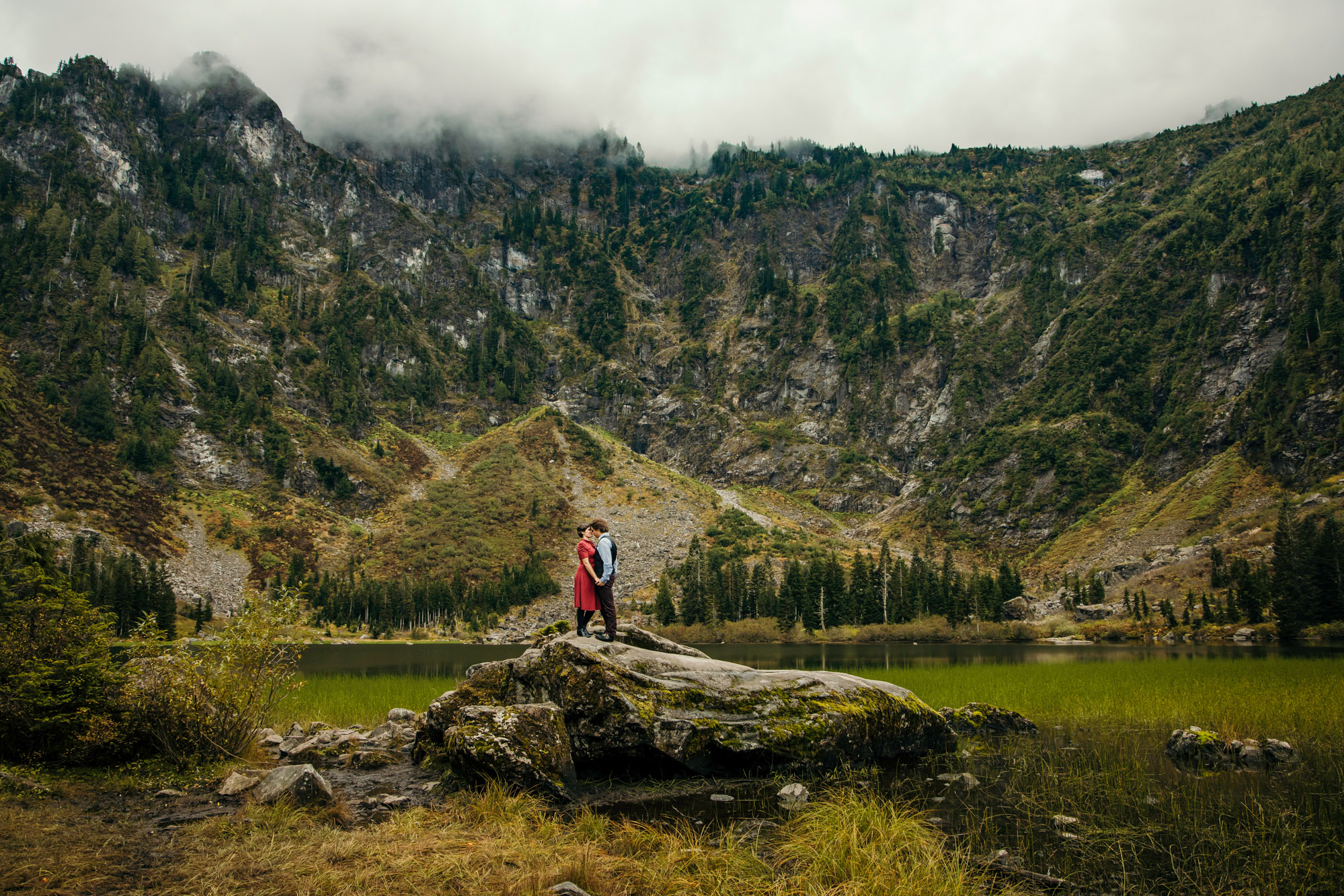 Cascade Mountain adventure engagement session by Seattle wedding photographer James Thomas Long Photography